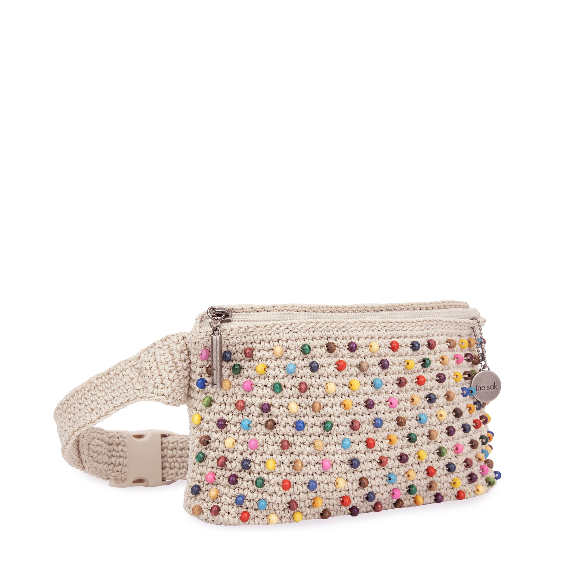 The Sak Caraway Small Belt Bag Crochet - |Ecru Multi Beads|