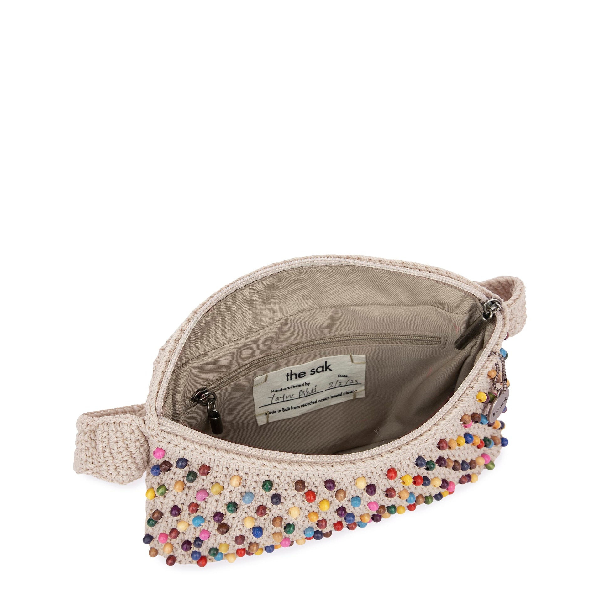 The Sak Caraway Small Belt Bag Crochet - |Ecru Multi Beads|