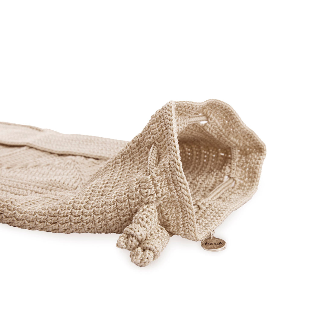 The Sak Yoga Mat Bag - Hand Crochet - Ecru Patch