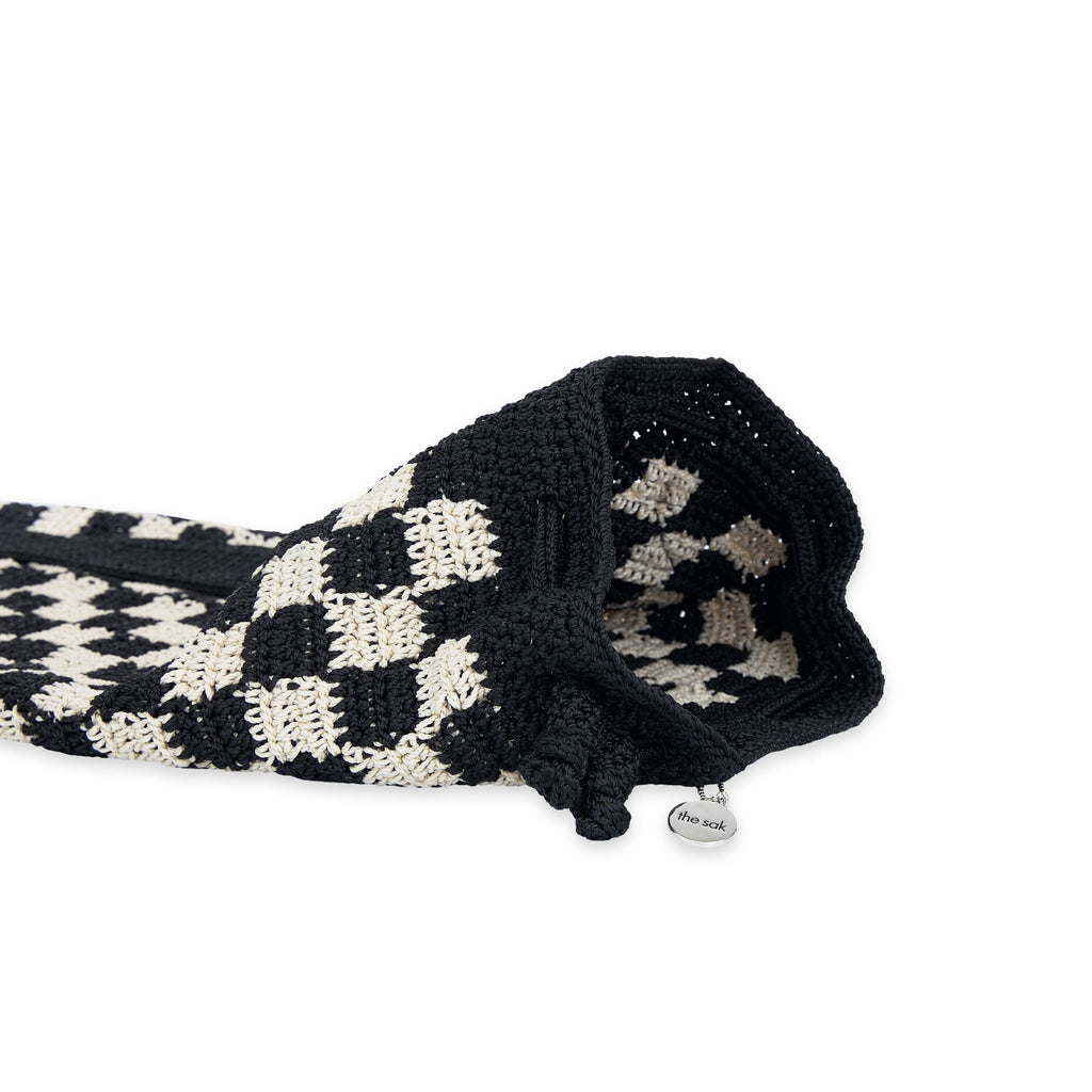 The Sak Yoga Mat Bag - Hand Crochet - Black Check