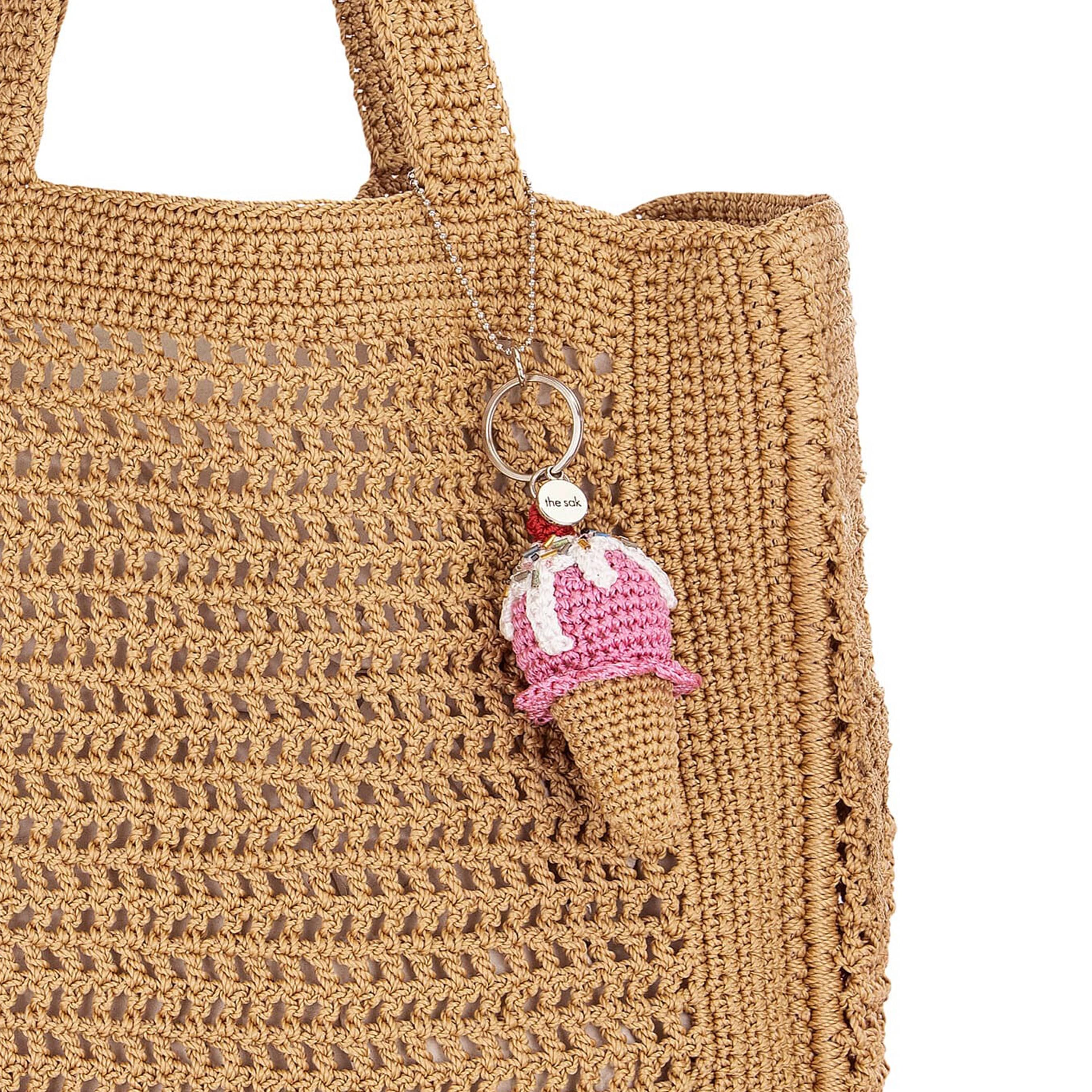 The Sak Yarnicharmz Dangle - Hand Crochet - Strawberry Ice Cream