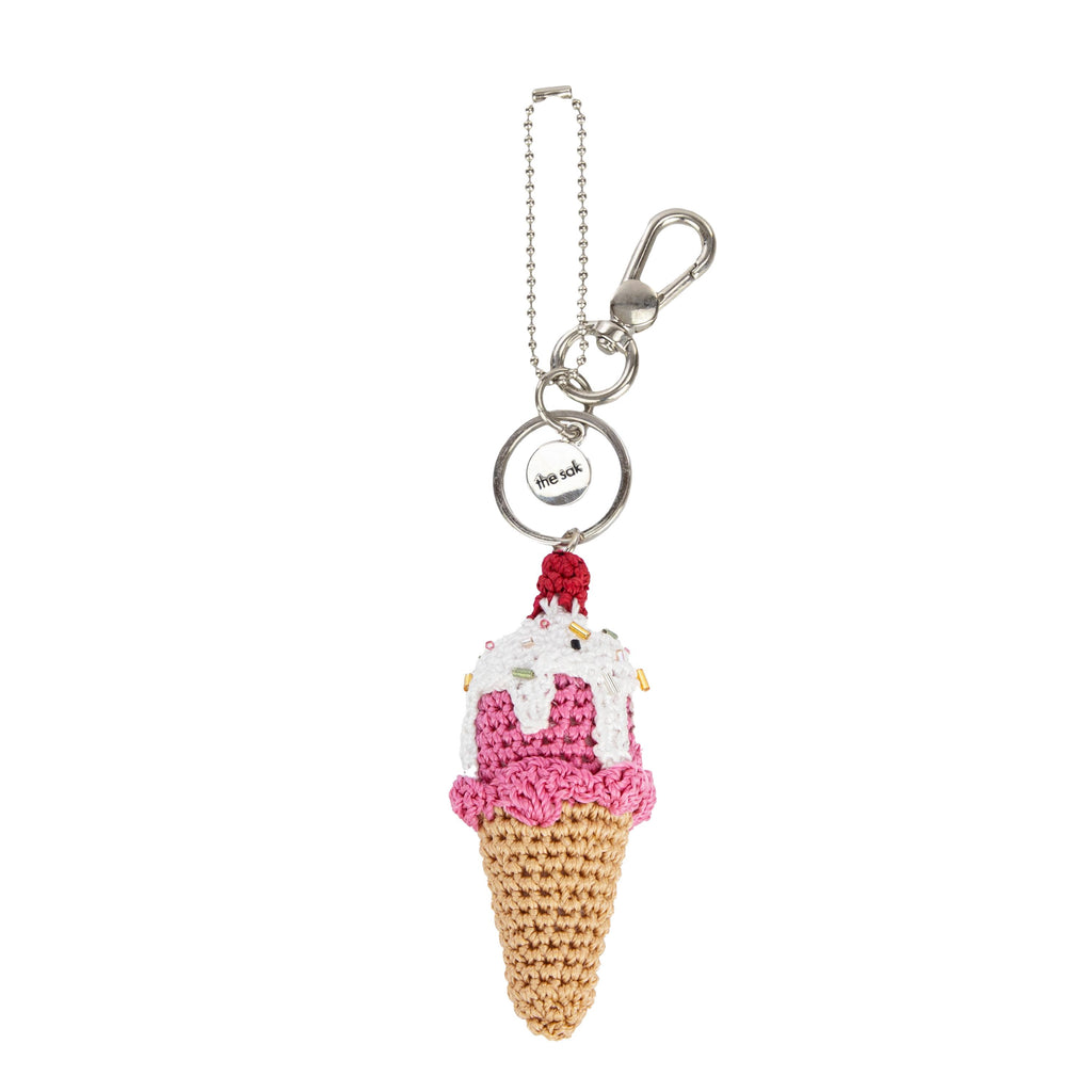 The Sak Yarnicharmz Dangle - Hand Crochet - Strawberry Ice Cream