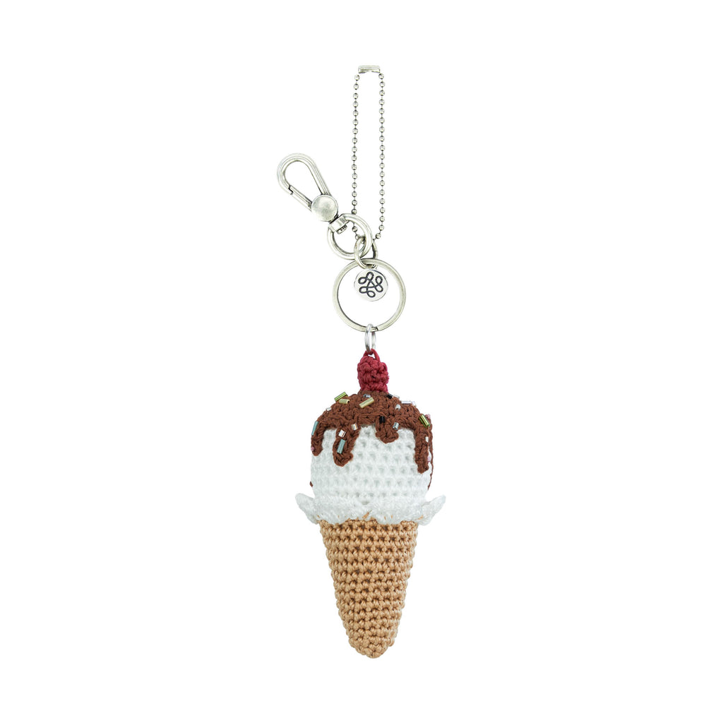 The Sak Yarnicharmz Dangle - Hand Crochet - Vanilla Ice Cream