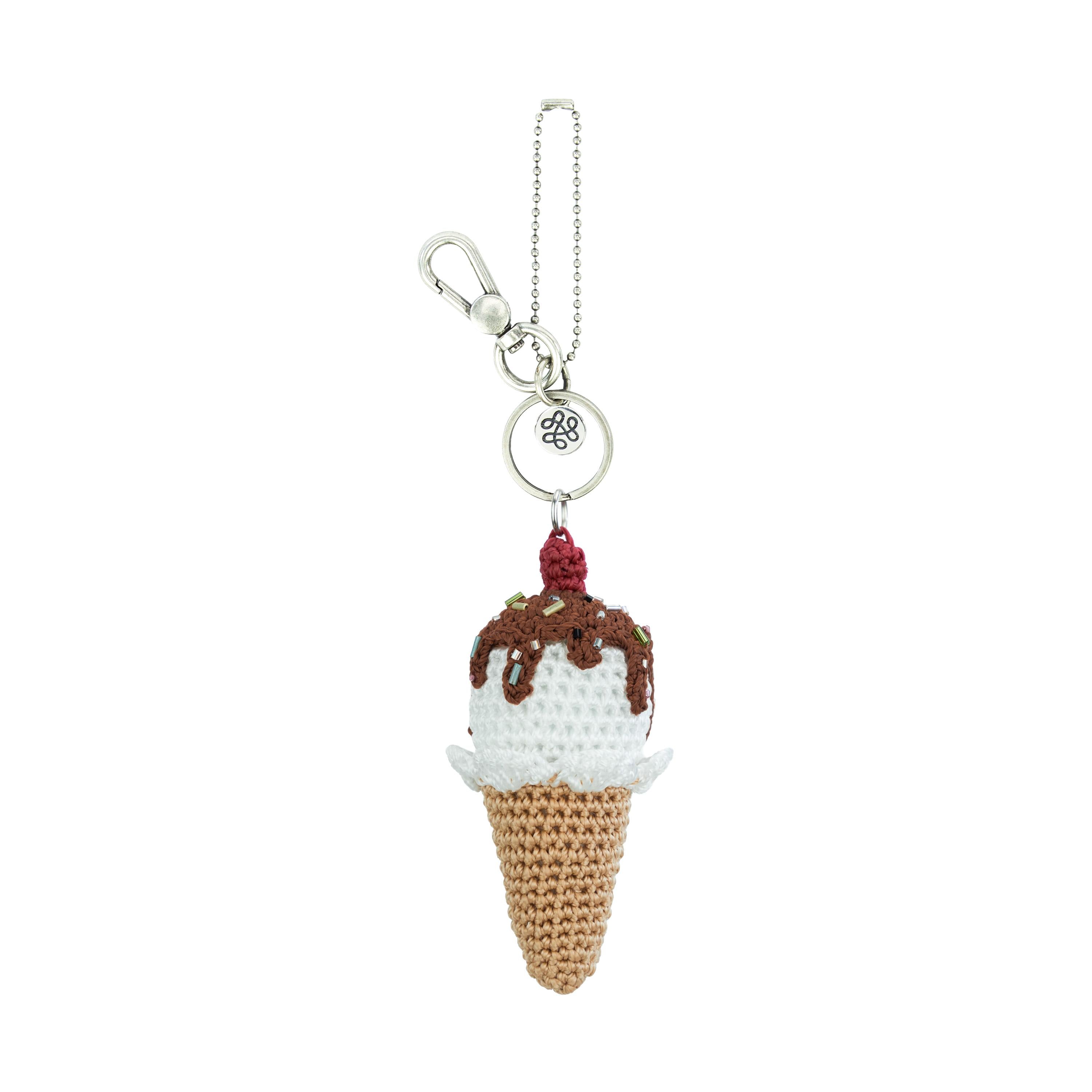 The Sak Yarnicharmz Dangle - Hand Crochet - Vanilla Ice Cream