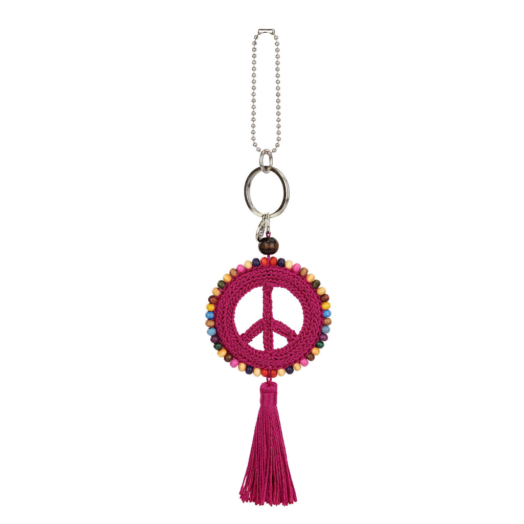 The Sak Yarnicharmz Dangle - Hand Crochet - Pinkberry Peace