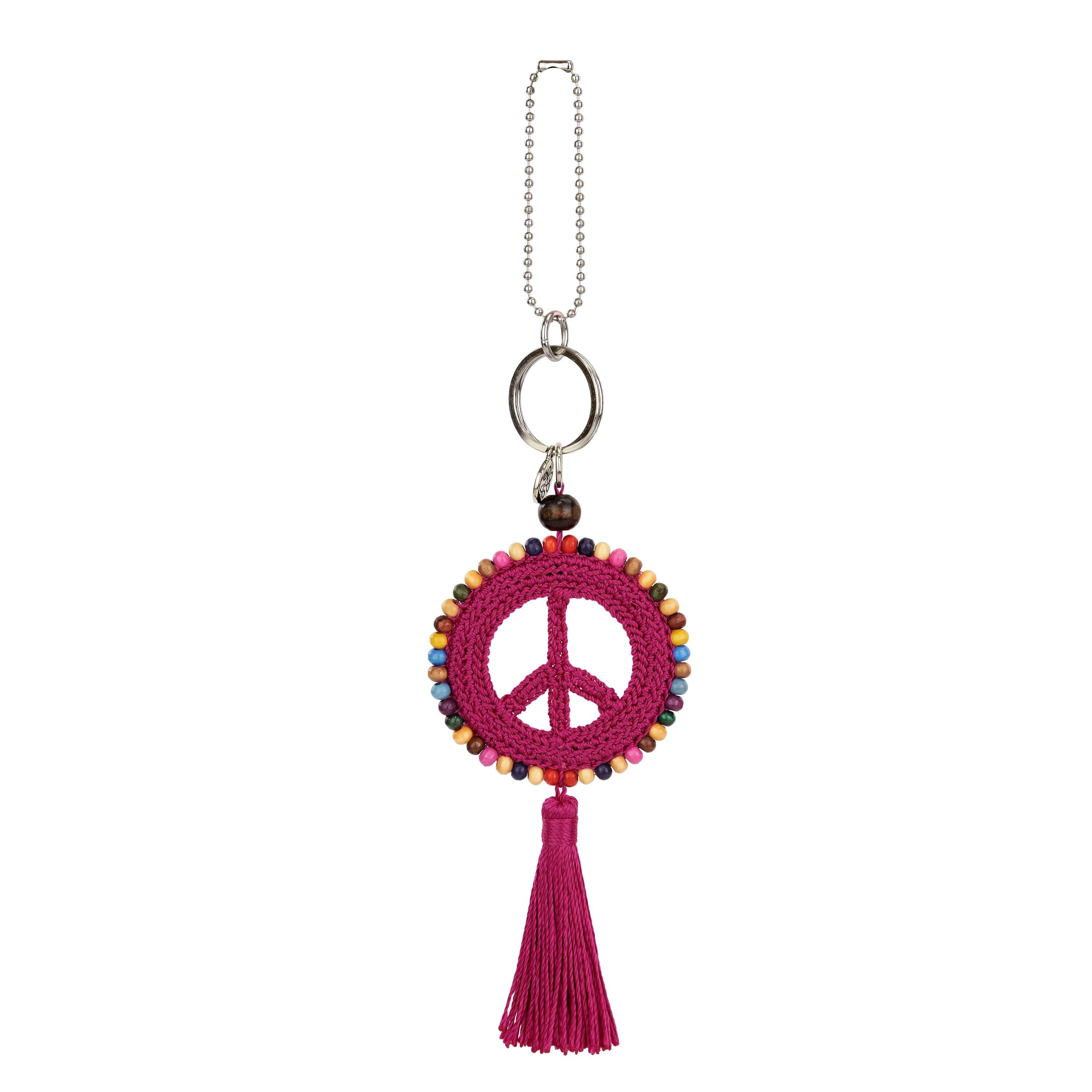 The Sak Yarnicharmz Dangle - Hand Crochet - Pinkberry Peace