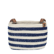 Bike Basket - Hand Crochet - Denim Stripe