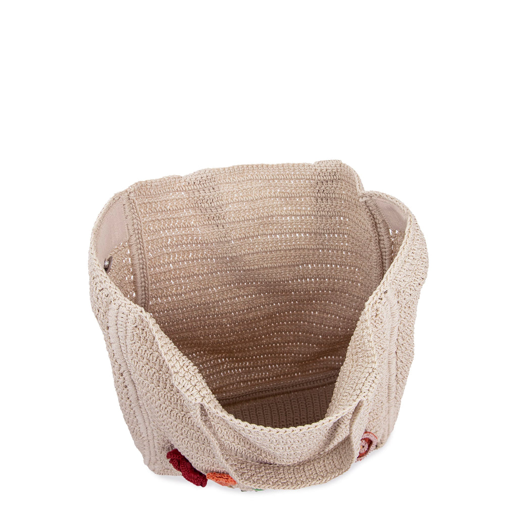 The Sak Lanie Market Tote - Hand Crochet - Flower Ecru