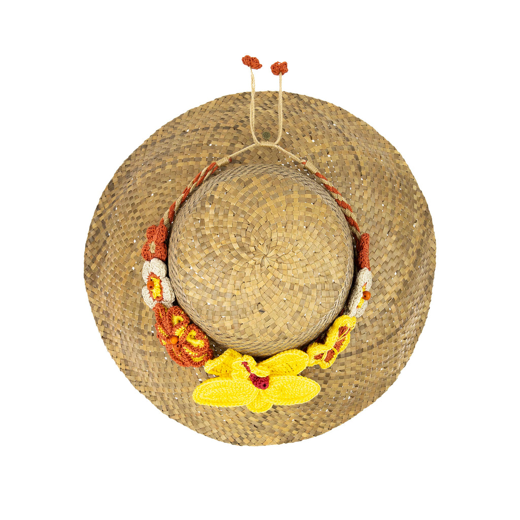 The Sak Clara Straw Hat - Straw - Tan Flower