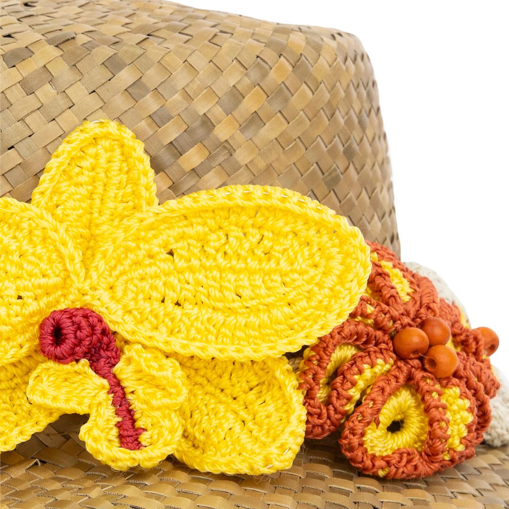 The Sak Clara Straw Hat - Straw - Tan Flower