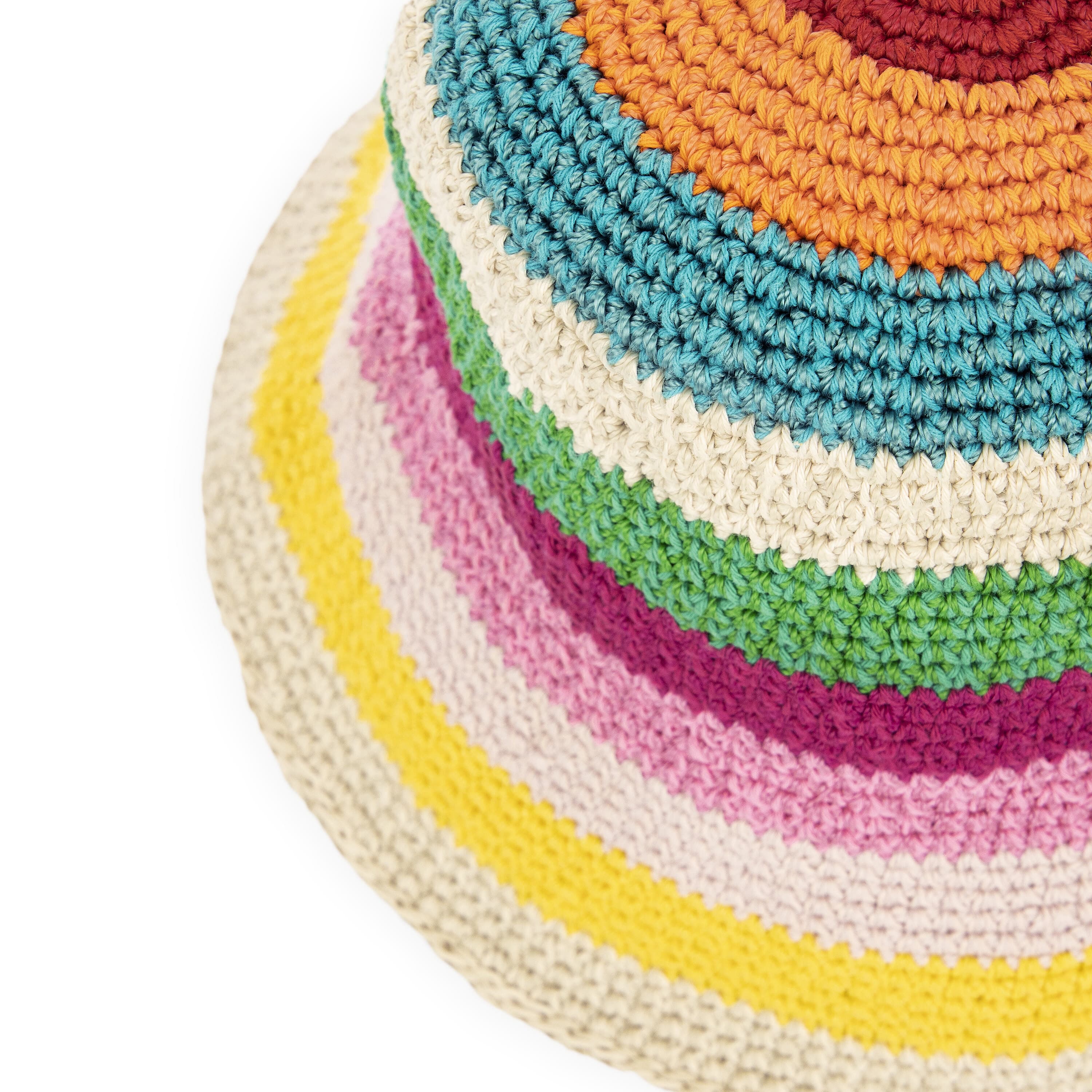 The Sak Lanie Bucket Hat - Hand Crochet - Beach Stripe