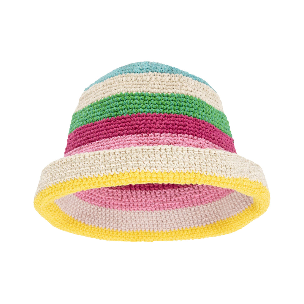 The Sak Lanie Bucket Hat - Hand Crochet - Beach Stripe