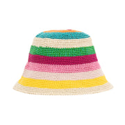 Lanie Bucket Hat - Hand Crochet - Beach Stripe