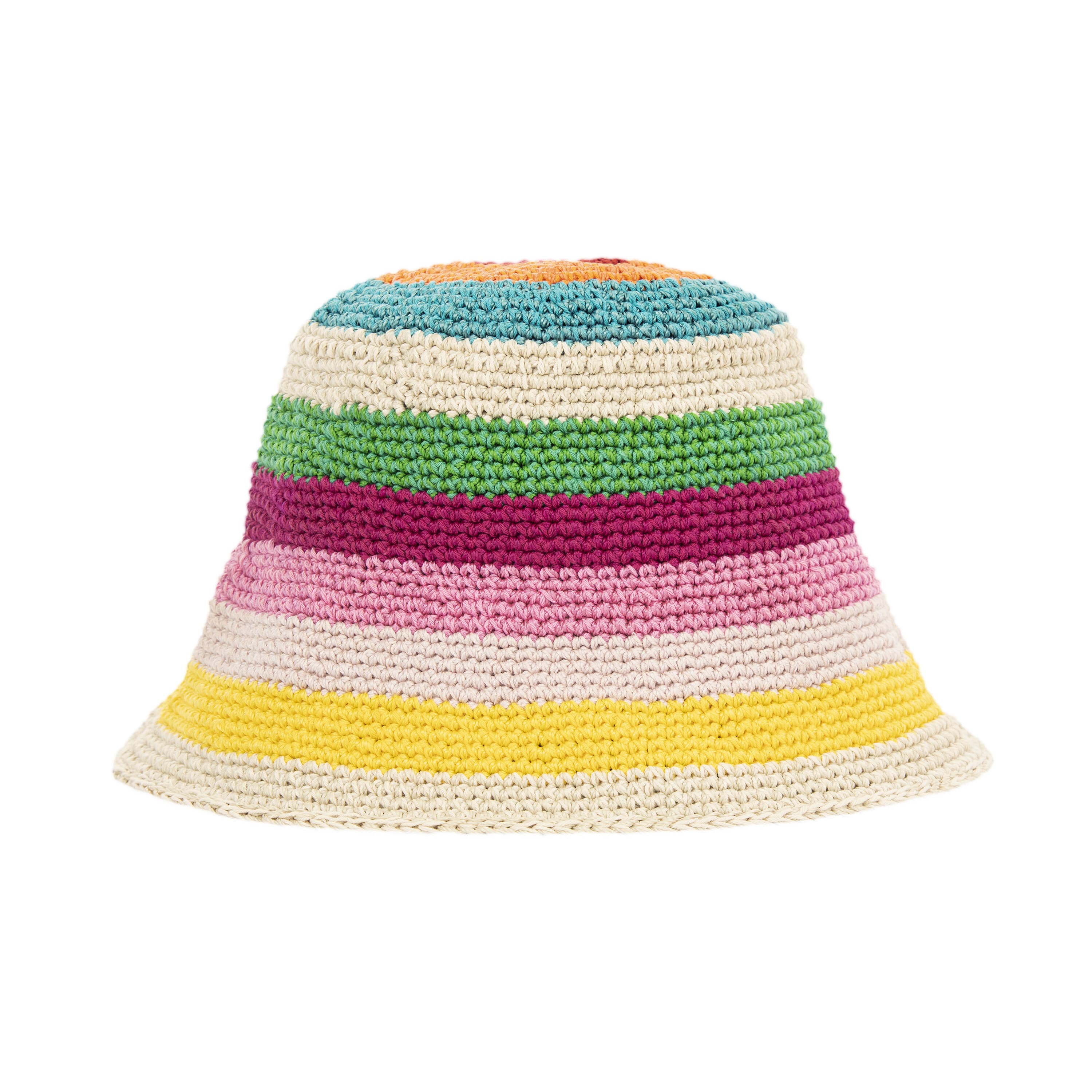 The Sak Lanie Bucket Hat - Hand Crochet - Beach Stripe