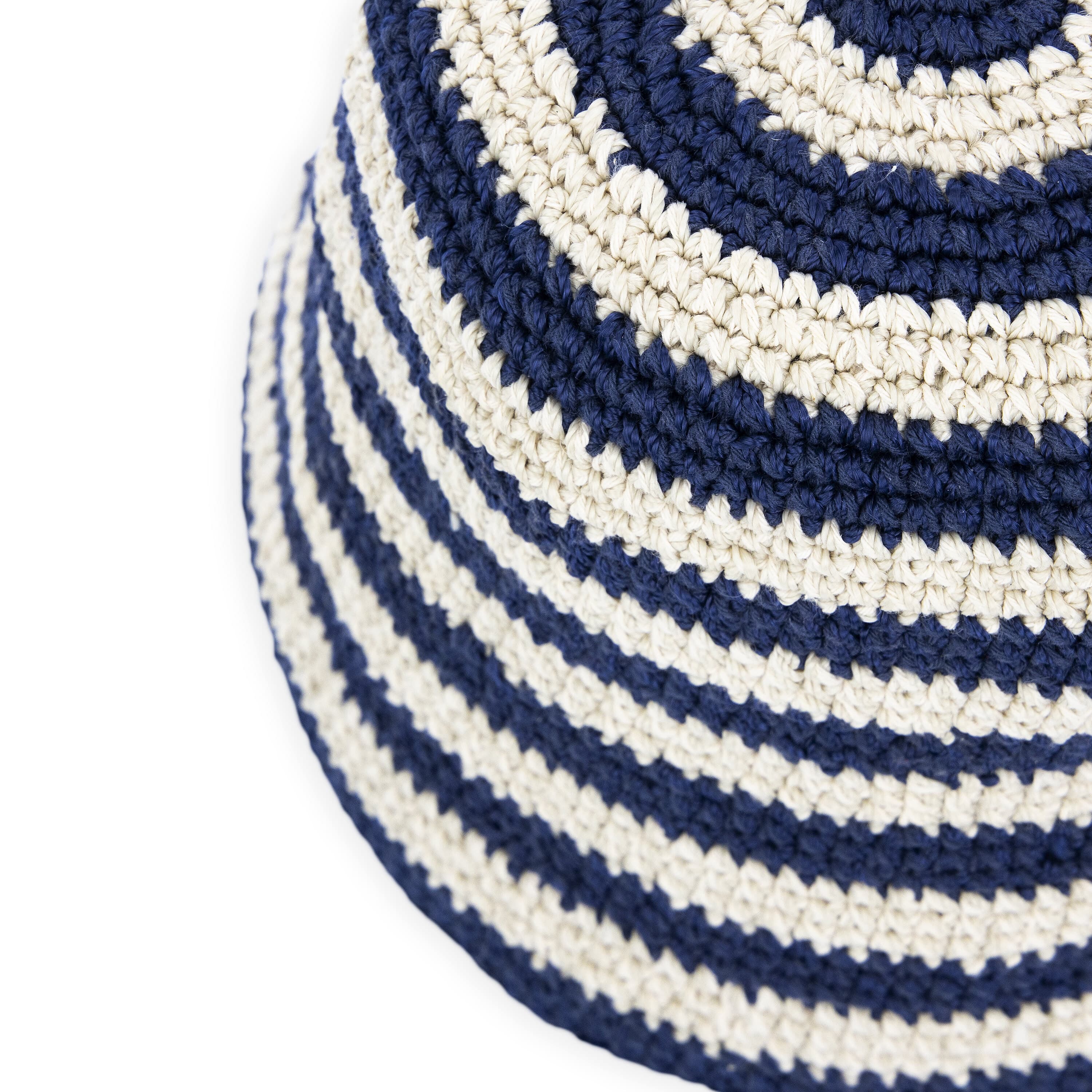 The Sak Lanie Bucket Hat - Hand Crochet - Denim Stripe