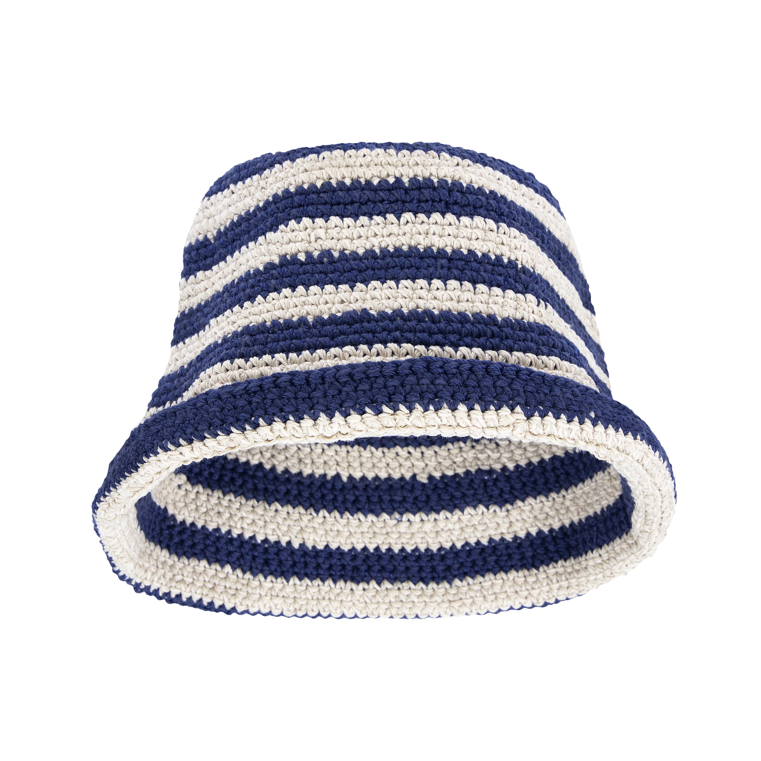 The Sak Lanie Bucket Hat - Hand Crochet - Denim Stripe
