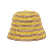 Lanie Bucket Hat - Hand Crochet - Lemon Drop Stripe