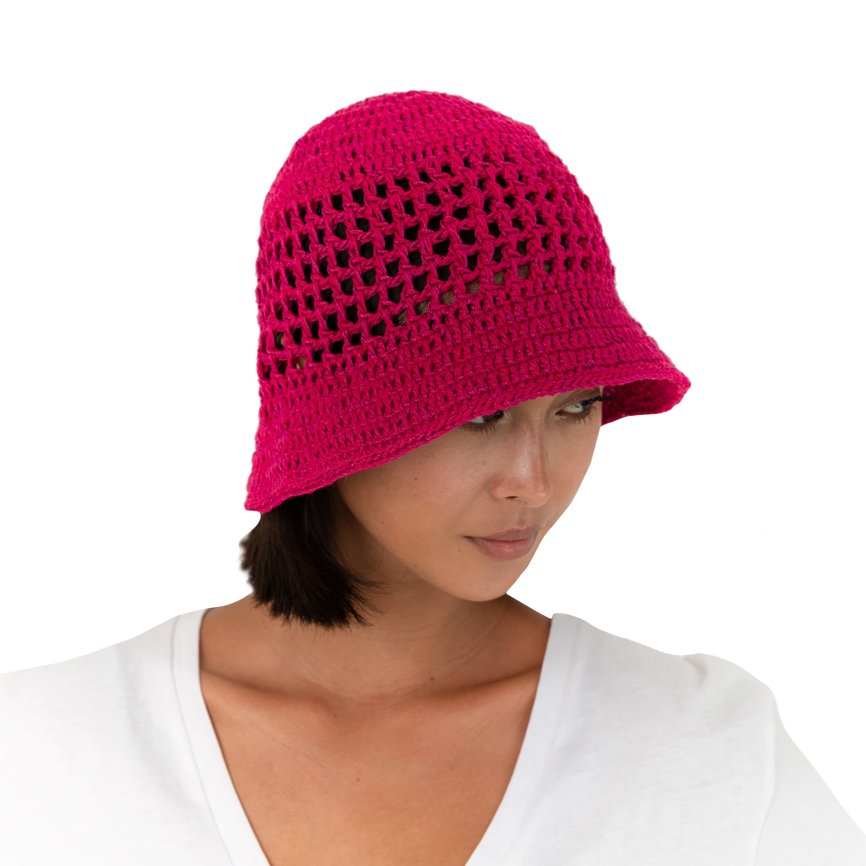 The Sak Lanie Bucket Hat - Hand Crochet - Pinkberry