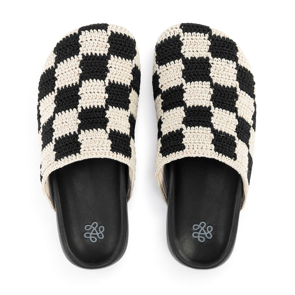 The Sak Bolinas Clog - Hand Crochet - Black Check