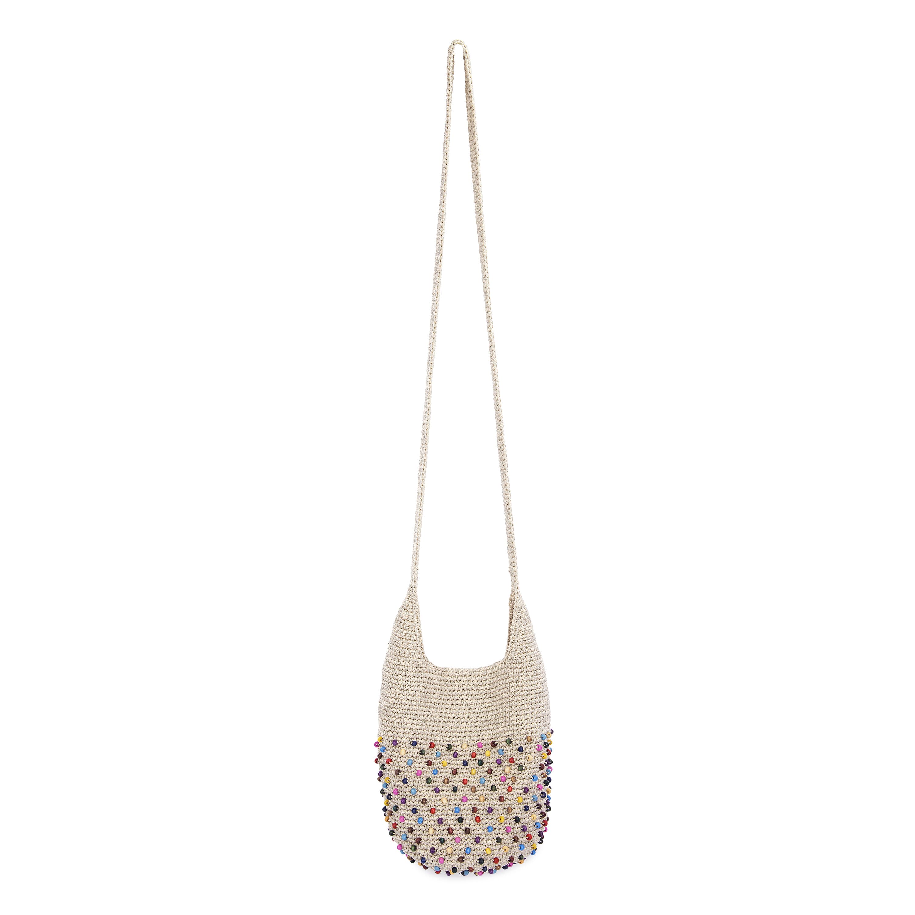 The Sak 121 Crossbody - Hand Crochet - Ecru Multi Beads