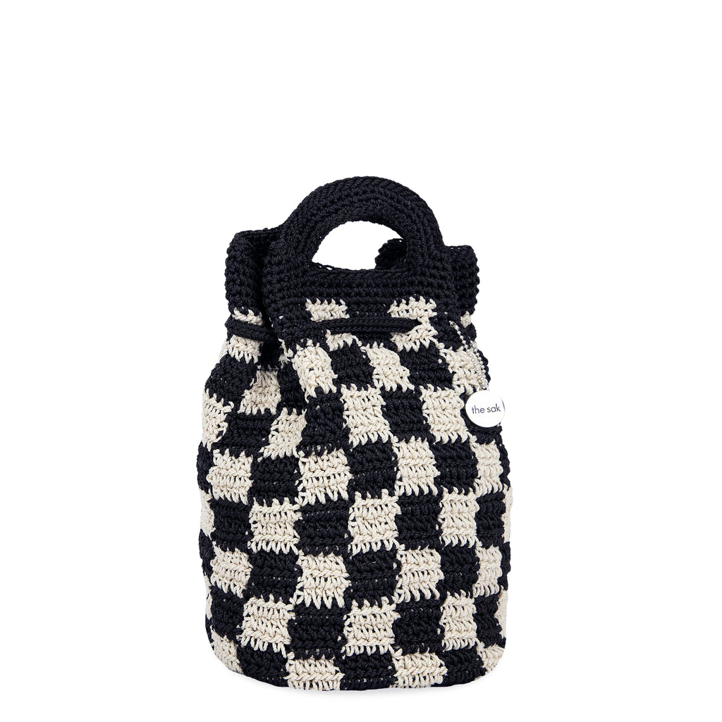 The Sak Dylan Small Backpack - Hand Crochet - Black Check