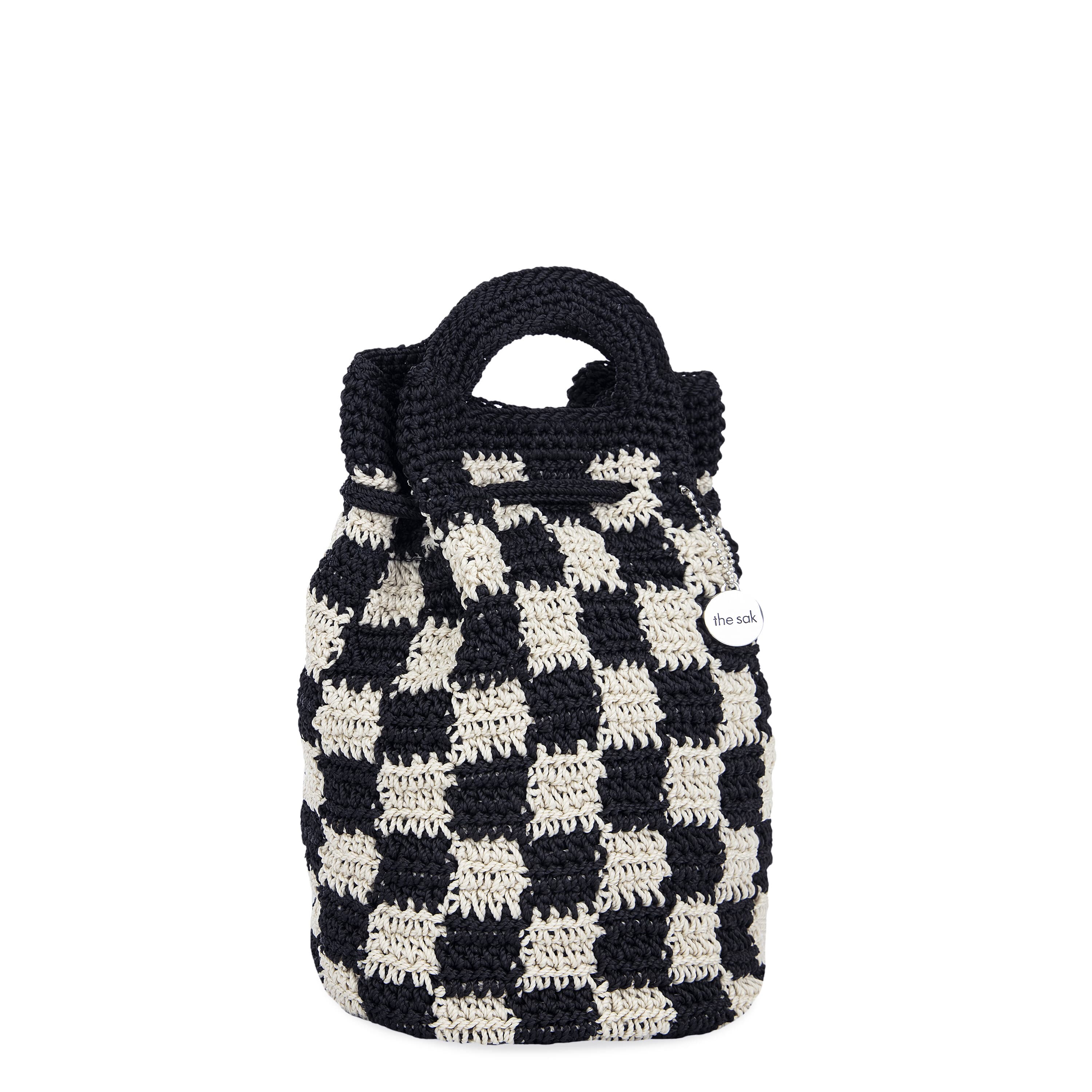 The Sak Dylan Small Backpack - Hand Crochet - Black Check