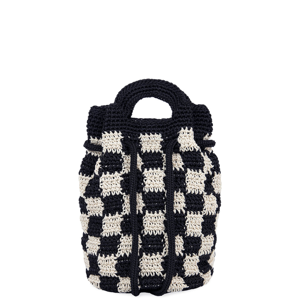 The Sak Dylan Small Backpack - Hand Crochet - Black Check