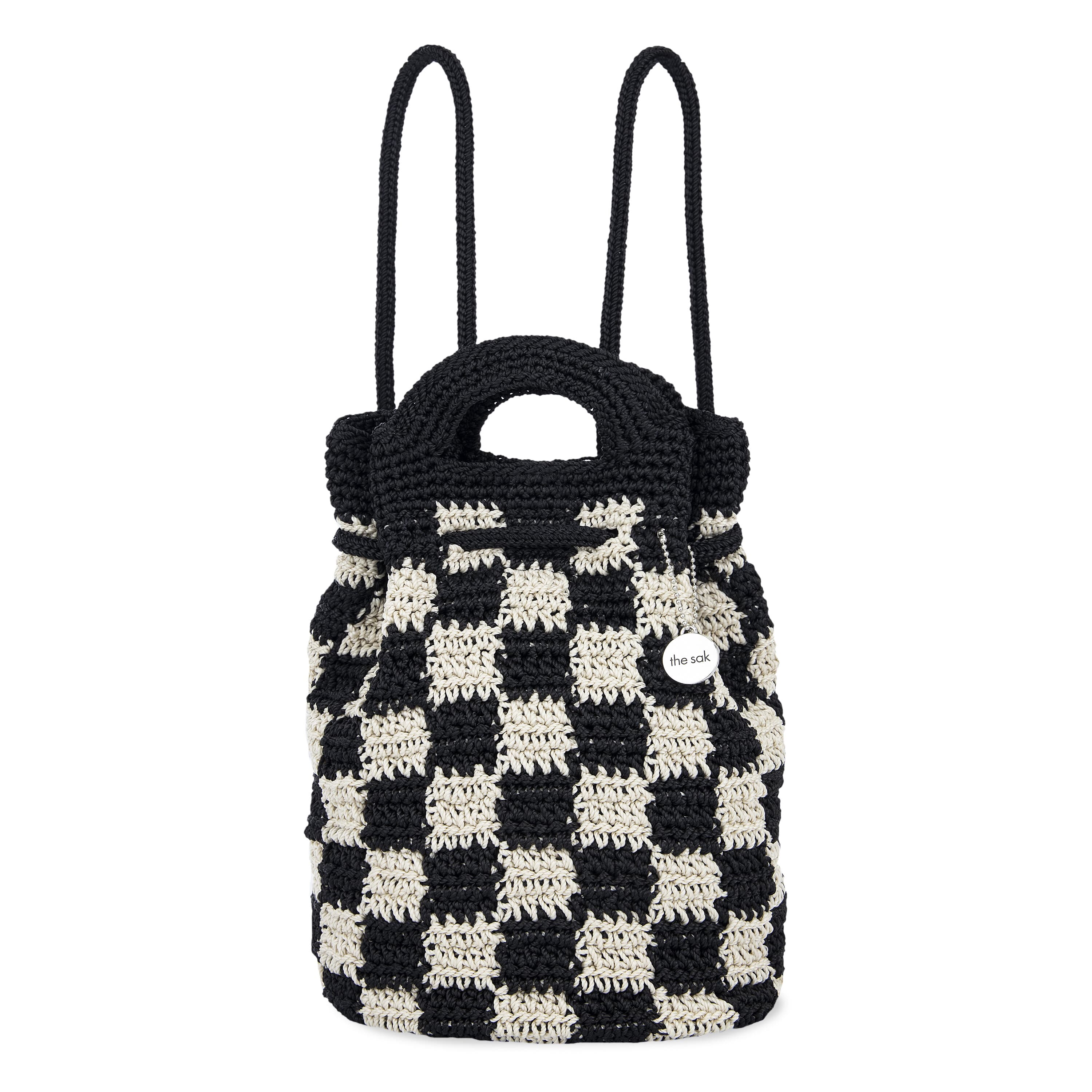 The Sak Dylan Small Backpack - Hand Crochet - Black Check