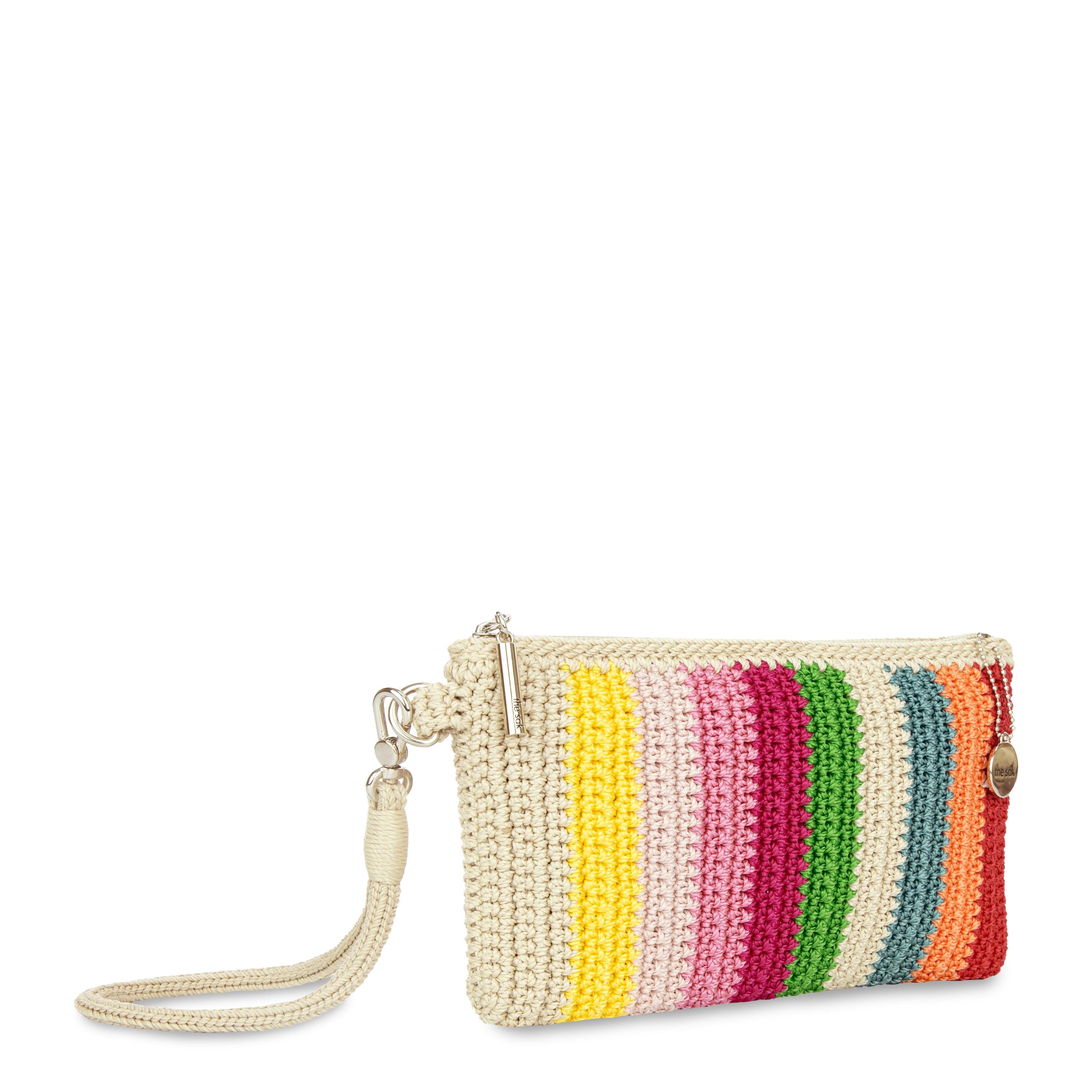 The Sak Vita Wristlet - Hand Crochet - Beach Stripe