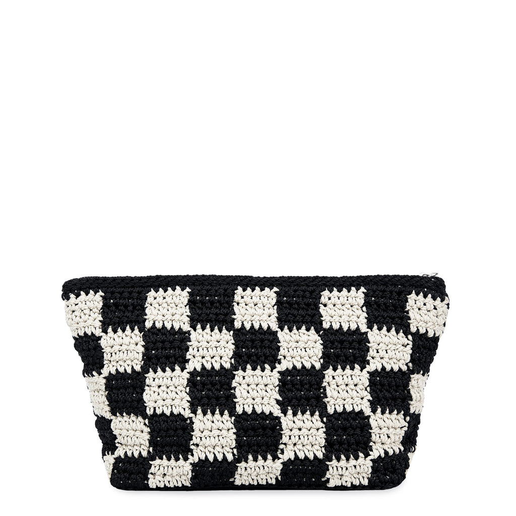 The Sak Essential Pouch - Hand Crochet - Black Check