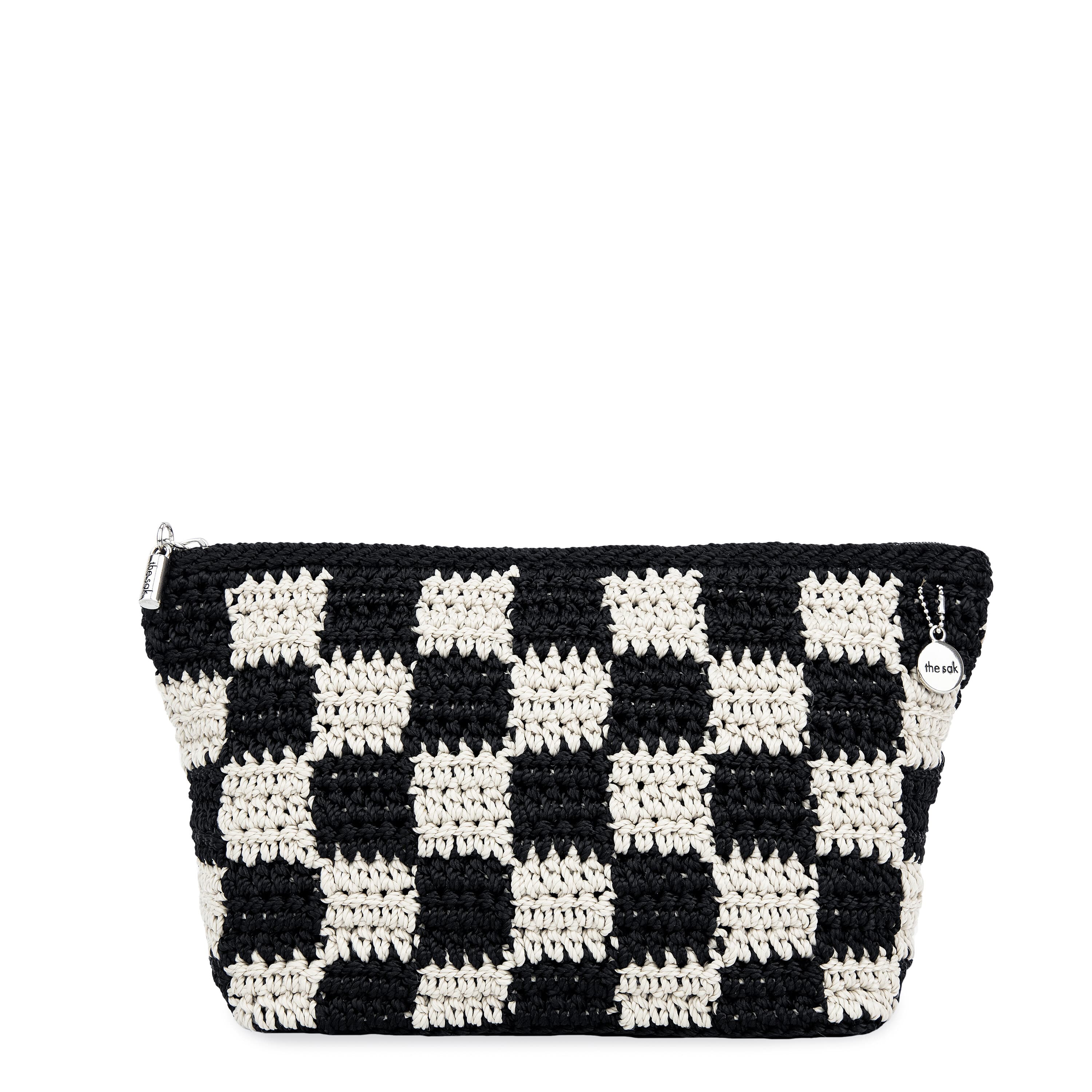 The Sak Essential Pouch - Hand Crochet - Black Check
