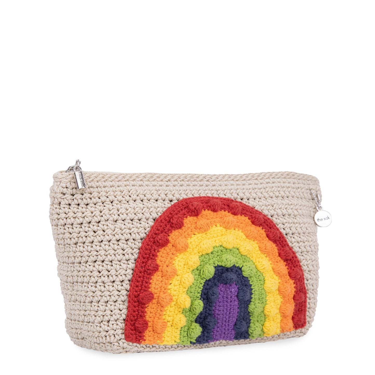 The Sak Essential Medium Pouch Crochet - |Rainbow Ecru|