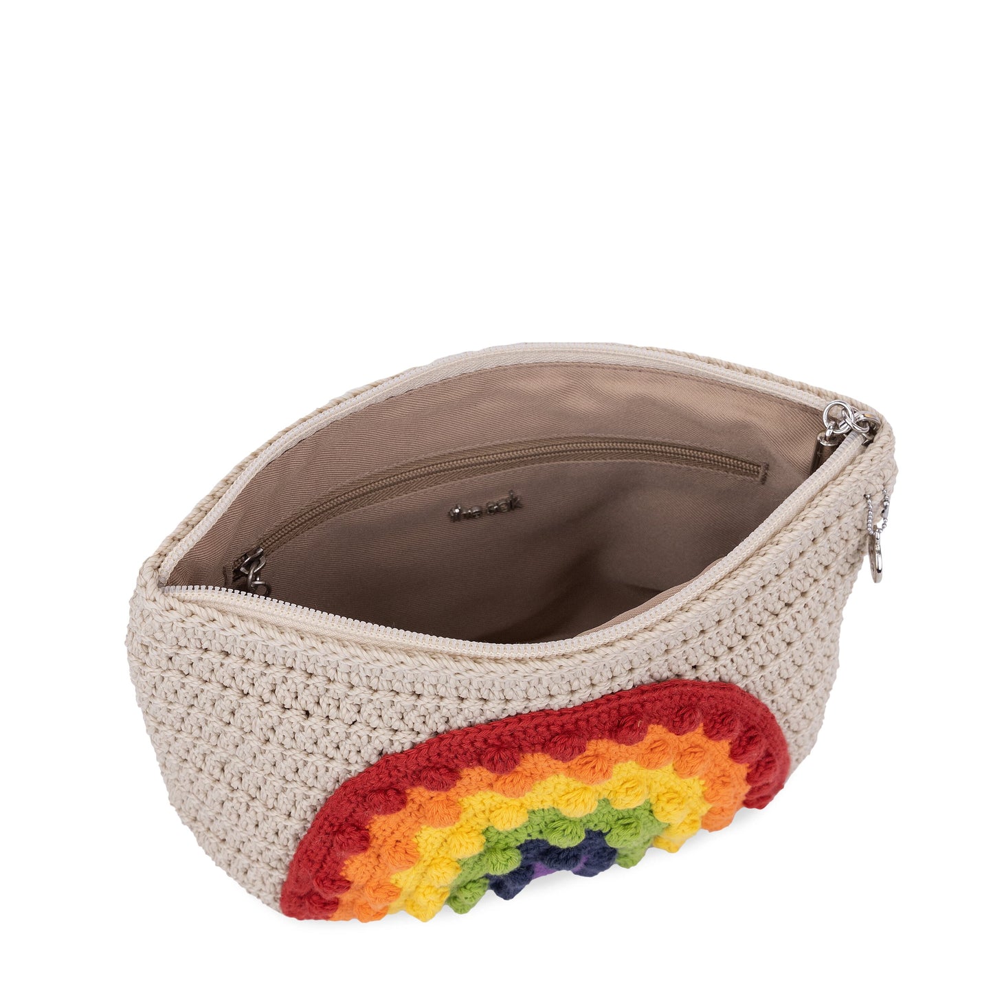 The Sak Essential Medium Pouch Crochet - |Rainbow Ecru|