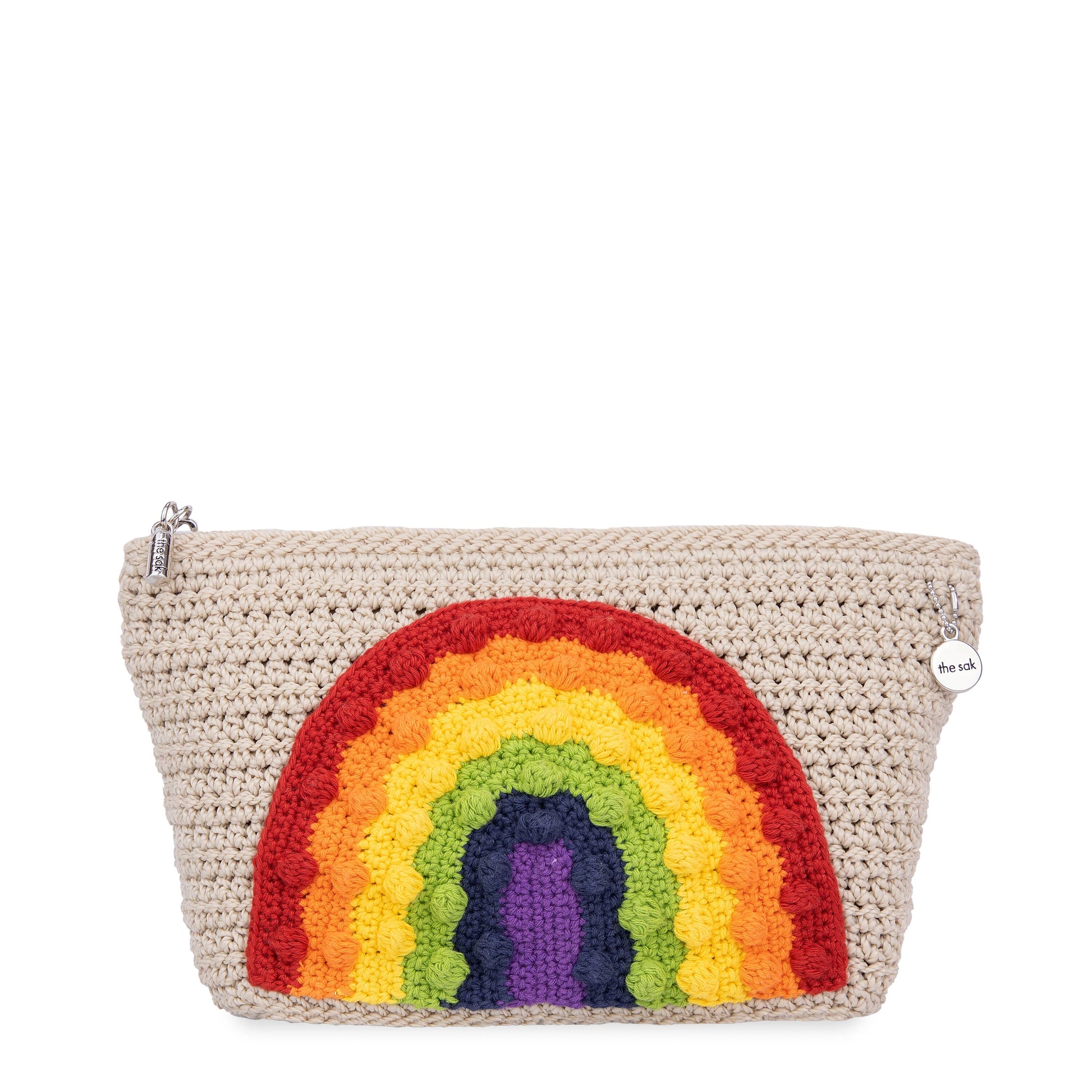 The Sak Essential Medium Pouch Crochet - |Rainbow Ecru|