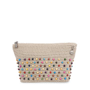 Essential Pouch - Hand Crochet - Ecru Multi Beads