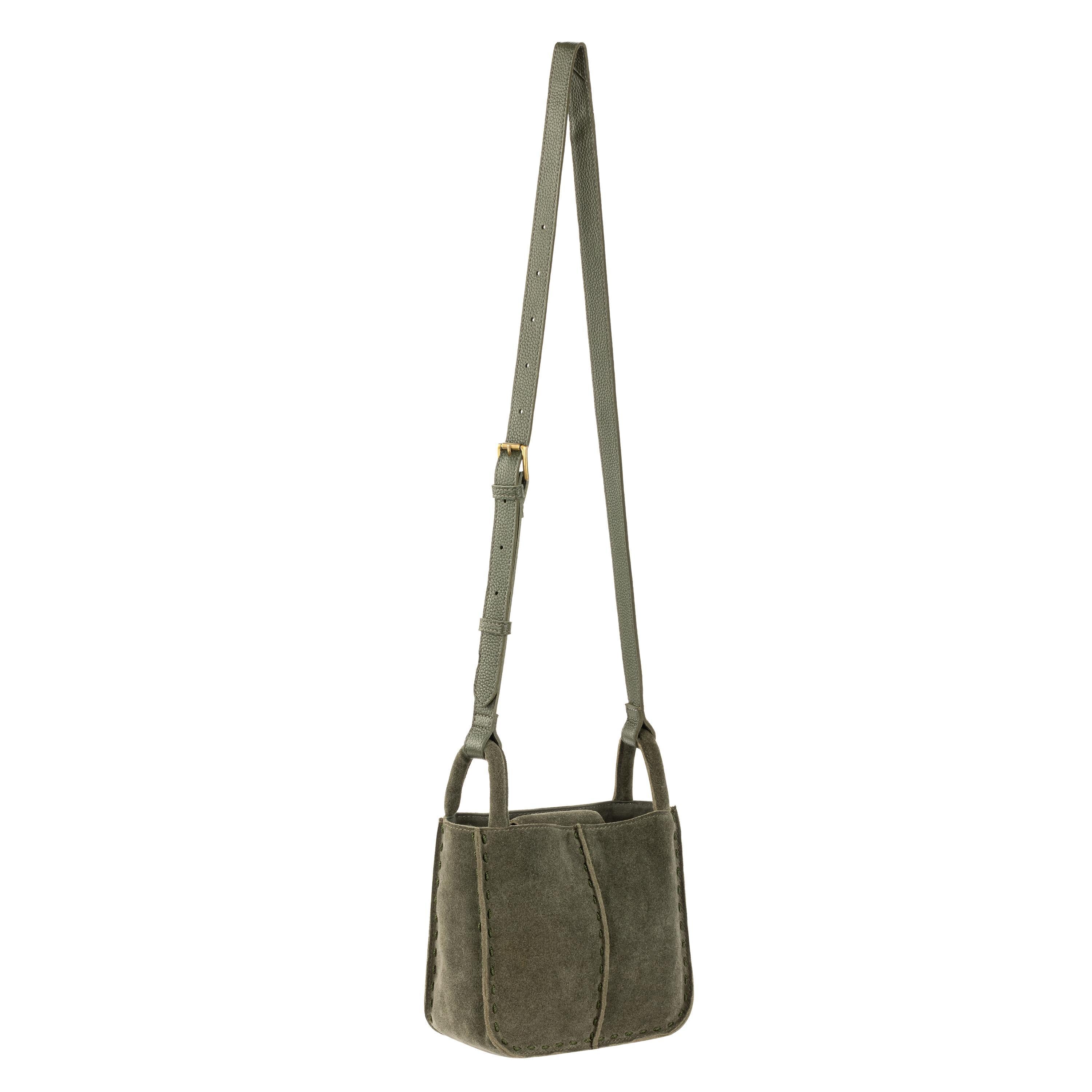 The Sak Los Feliz Mini Crossbody - Leather - Moss Suede