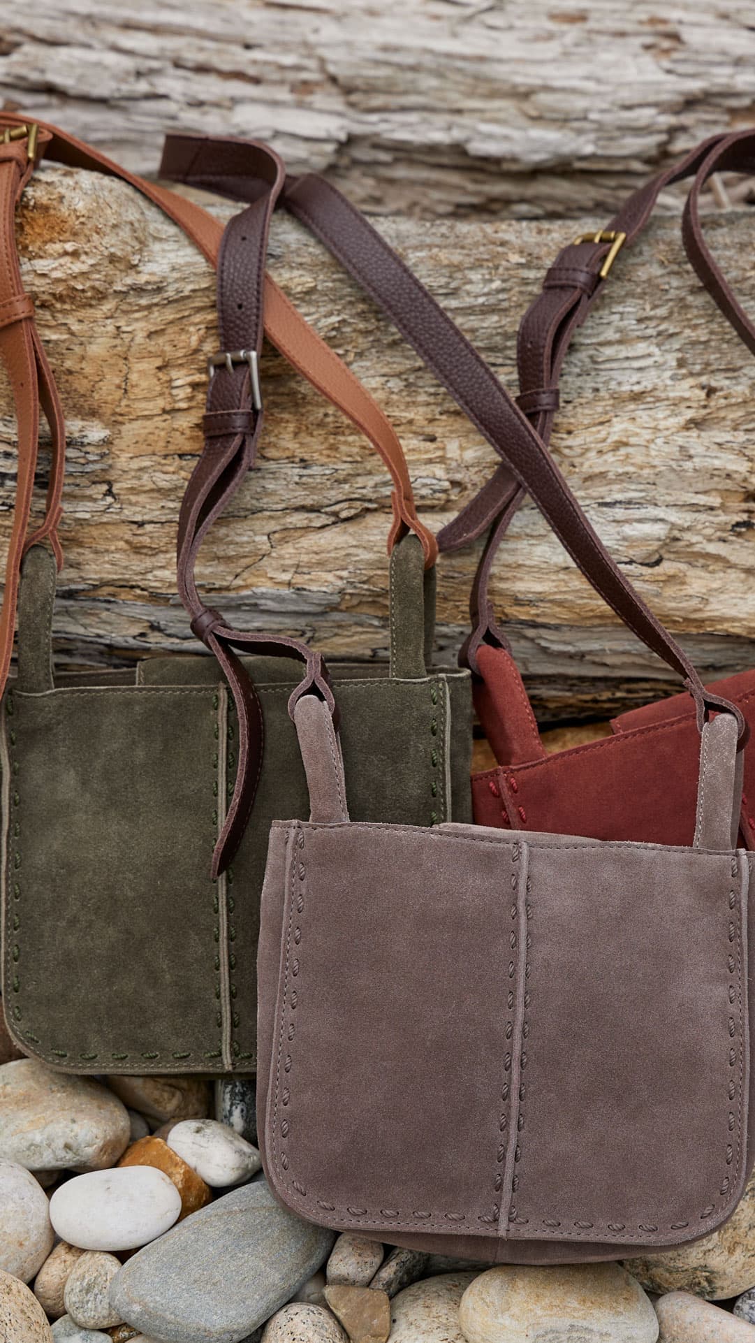 The Sak Los Feliz Mini Crossbody - Leather - Moss Suede