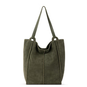 Los Feliz Tall Tote - Leather - Moss Suede