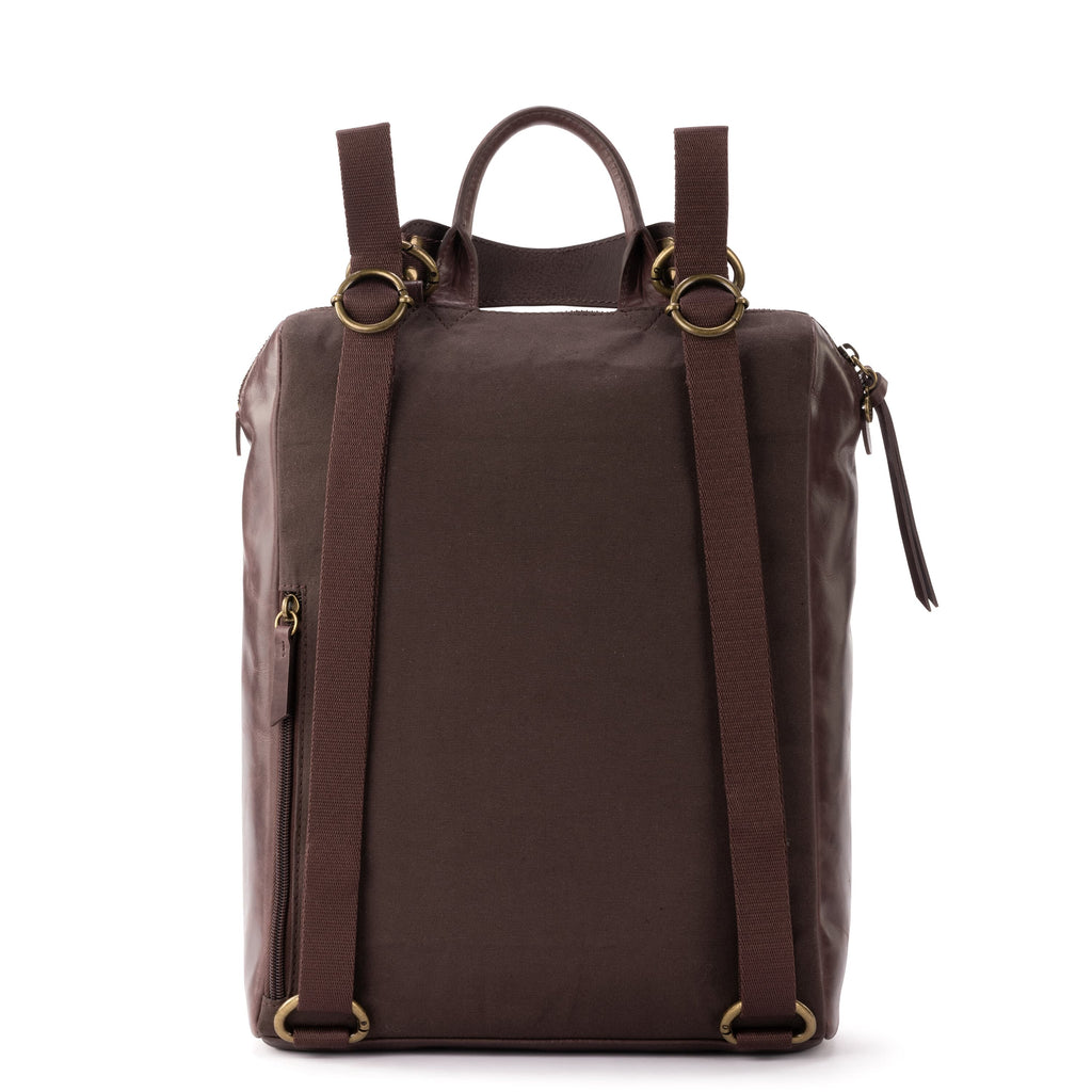 The Sak Loyola Backpack - Leather - Mahogany Tile Embossed