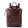The Sak Loyola Backpack - Leather - Mahogany Tile Embossed