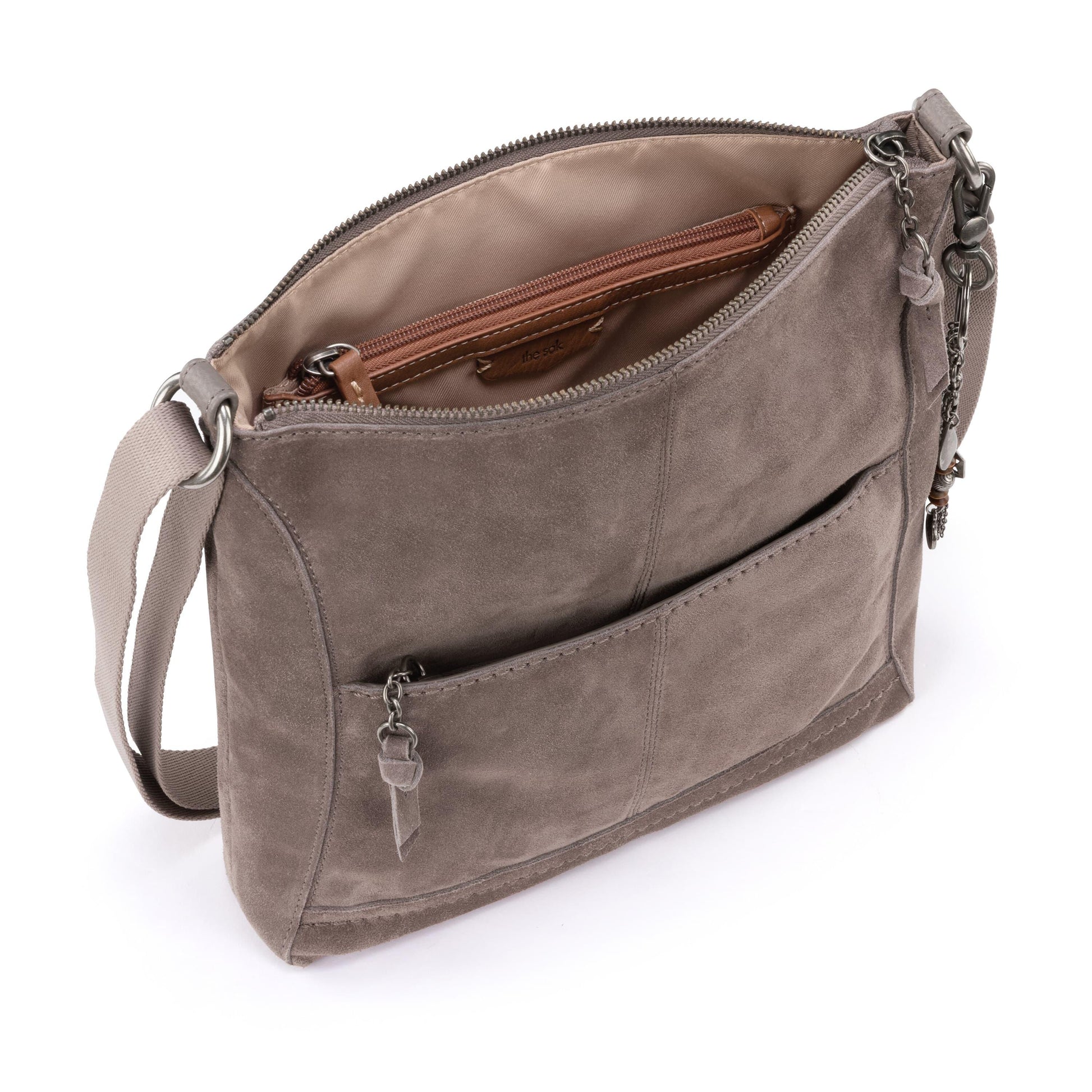 The Sak Lucia Crossbody Leather - |Mushroom Suede|