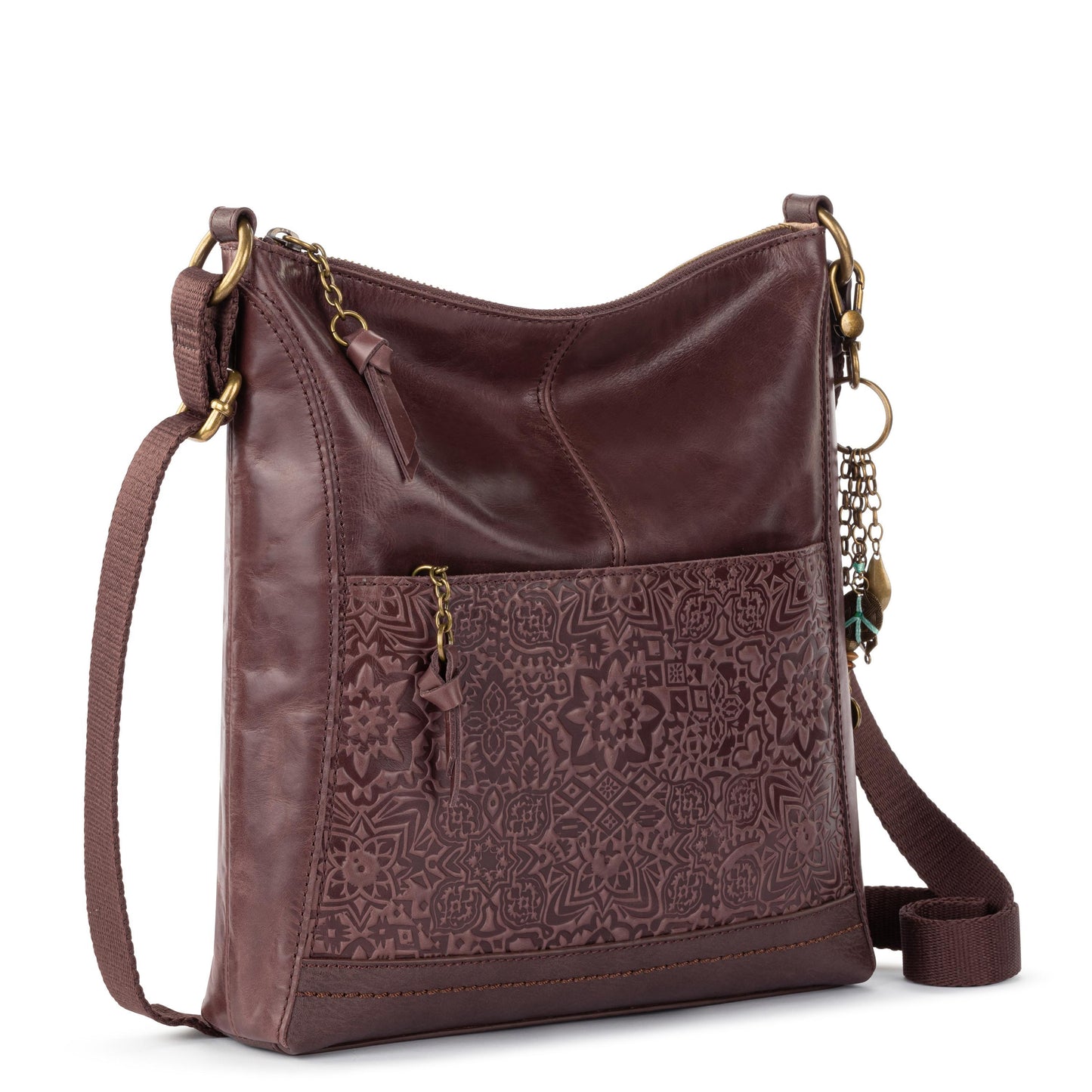 The Sak Lucia Crossbody Leather - |Mahogany Tile Emboss|