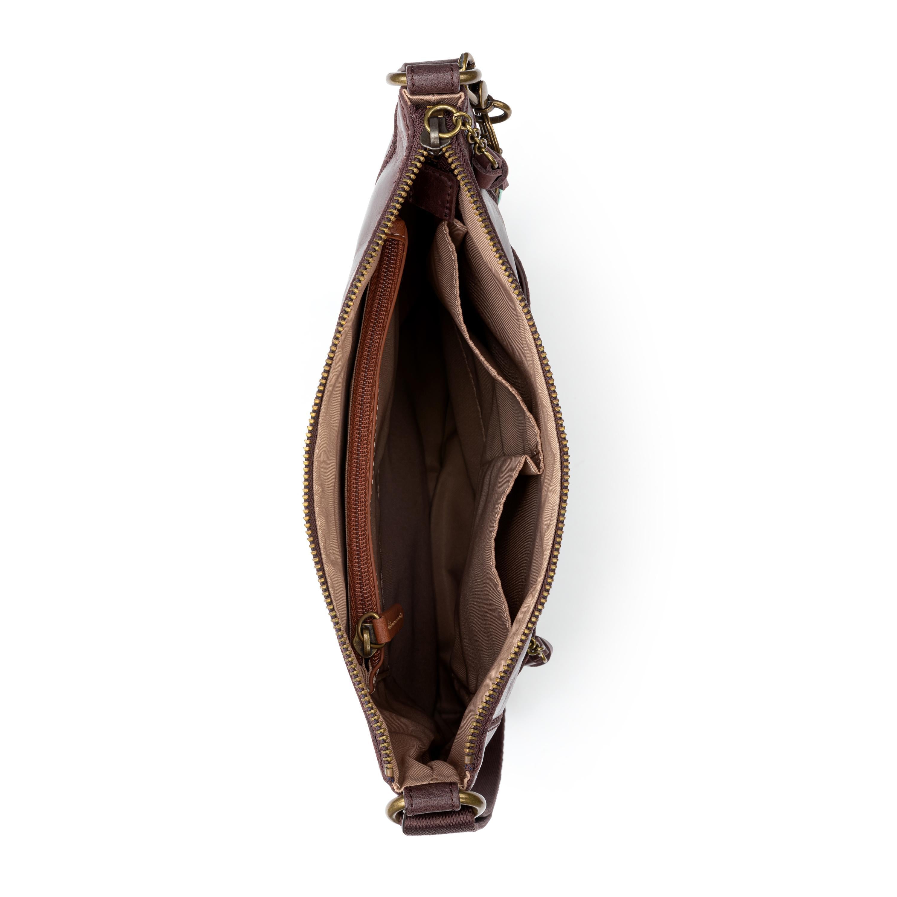 The Sak Lucia Crossbody - Leather - Mahogany Tile Embossed