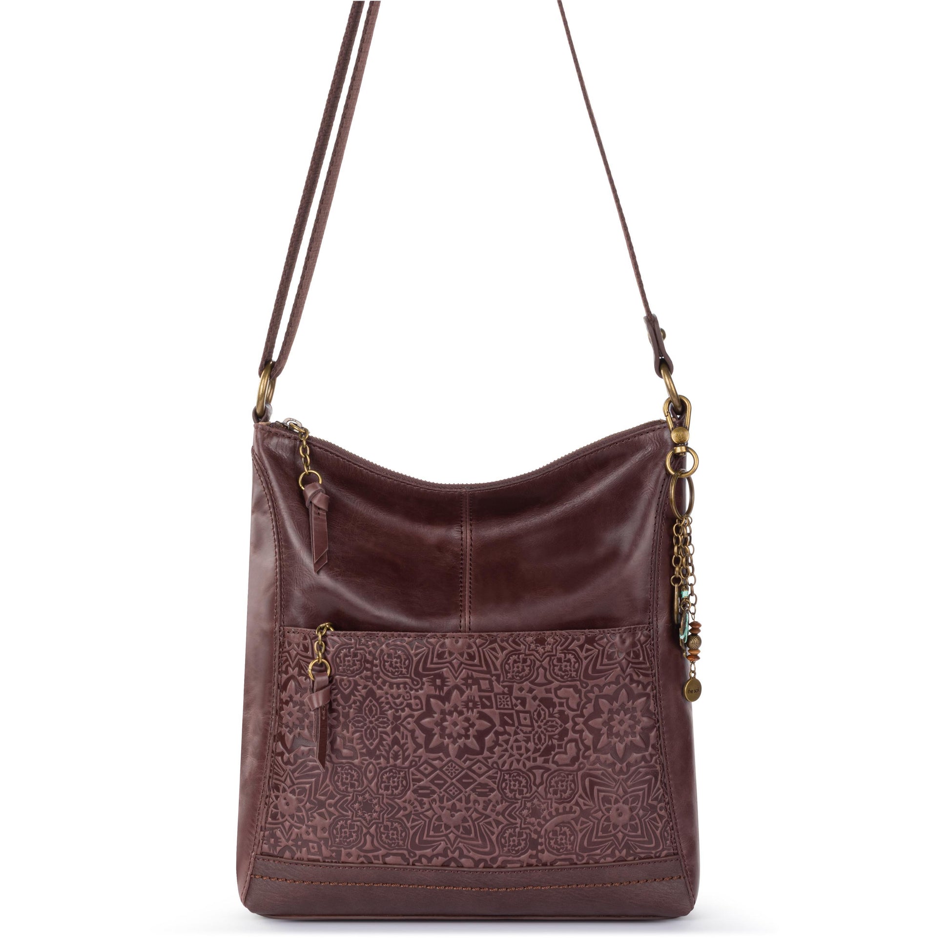 The Sak Lucia Crossbody Leather - |Mahogany Tile Emboss|