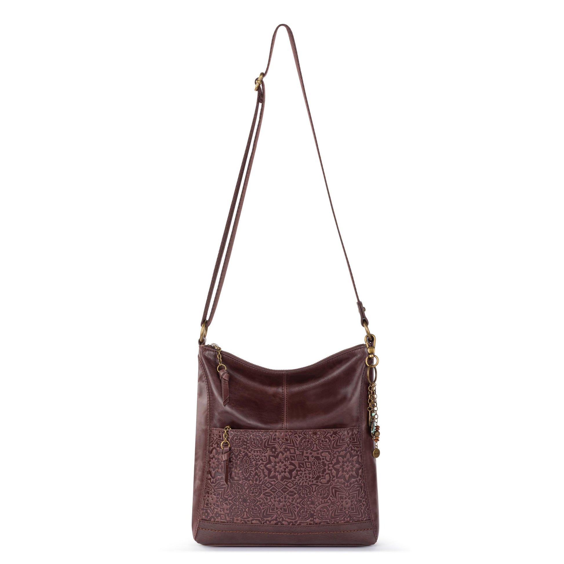 The Sak Lucia Crossbody Leather - |Mahogany Tile Emboss|