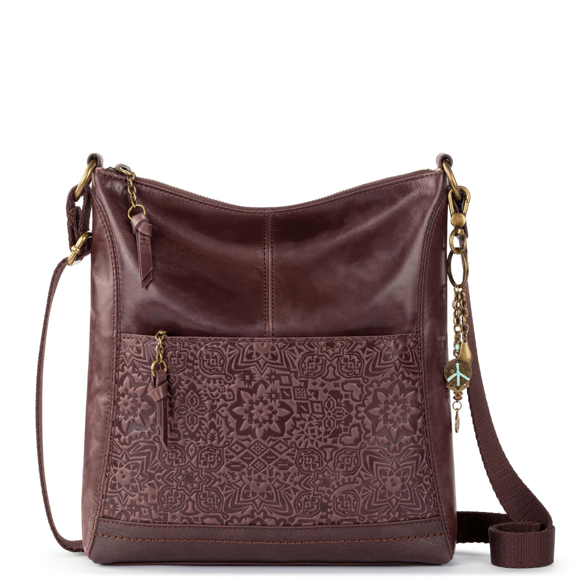 The Sak Lucia Crossbody Leather - |Mahogany Tile Emboss|