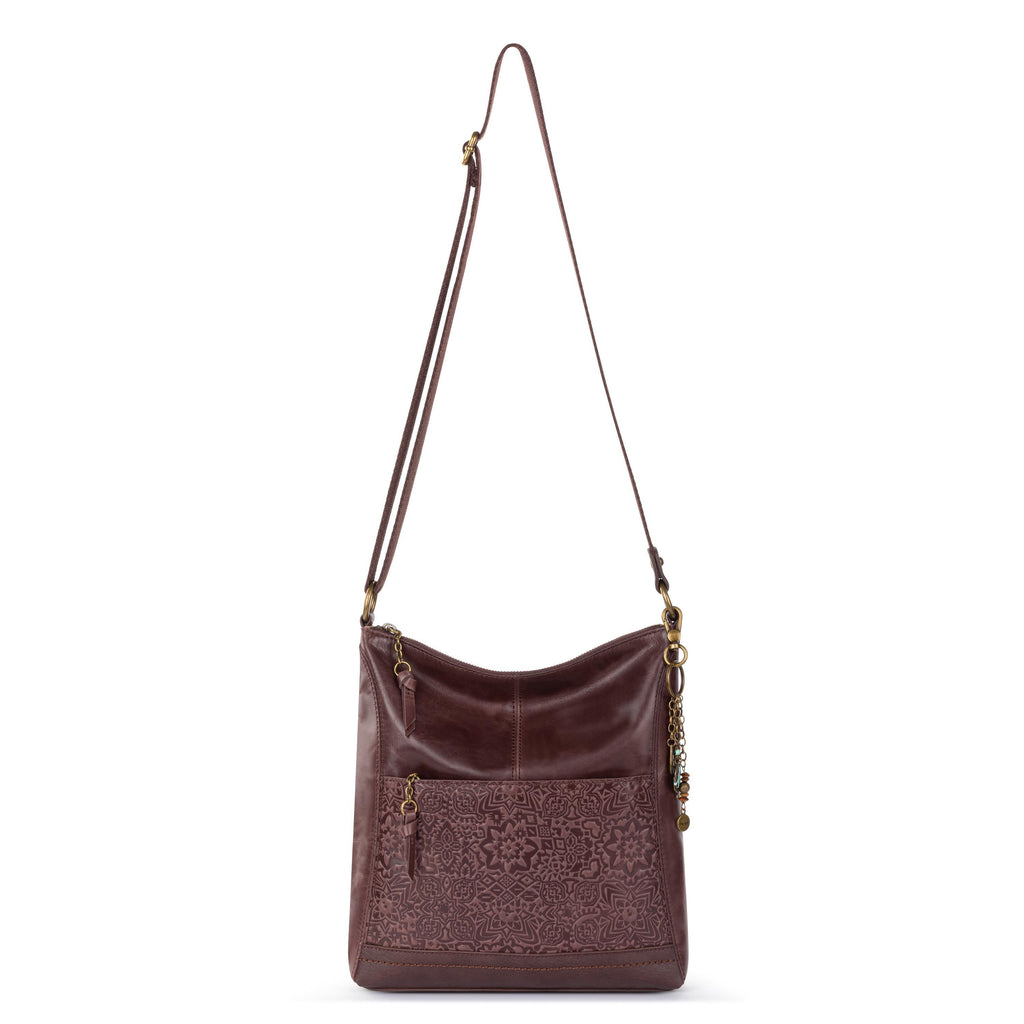 The Sak Lucia Crossbody - Leather - Mahogany Tile Embossed