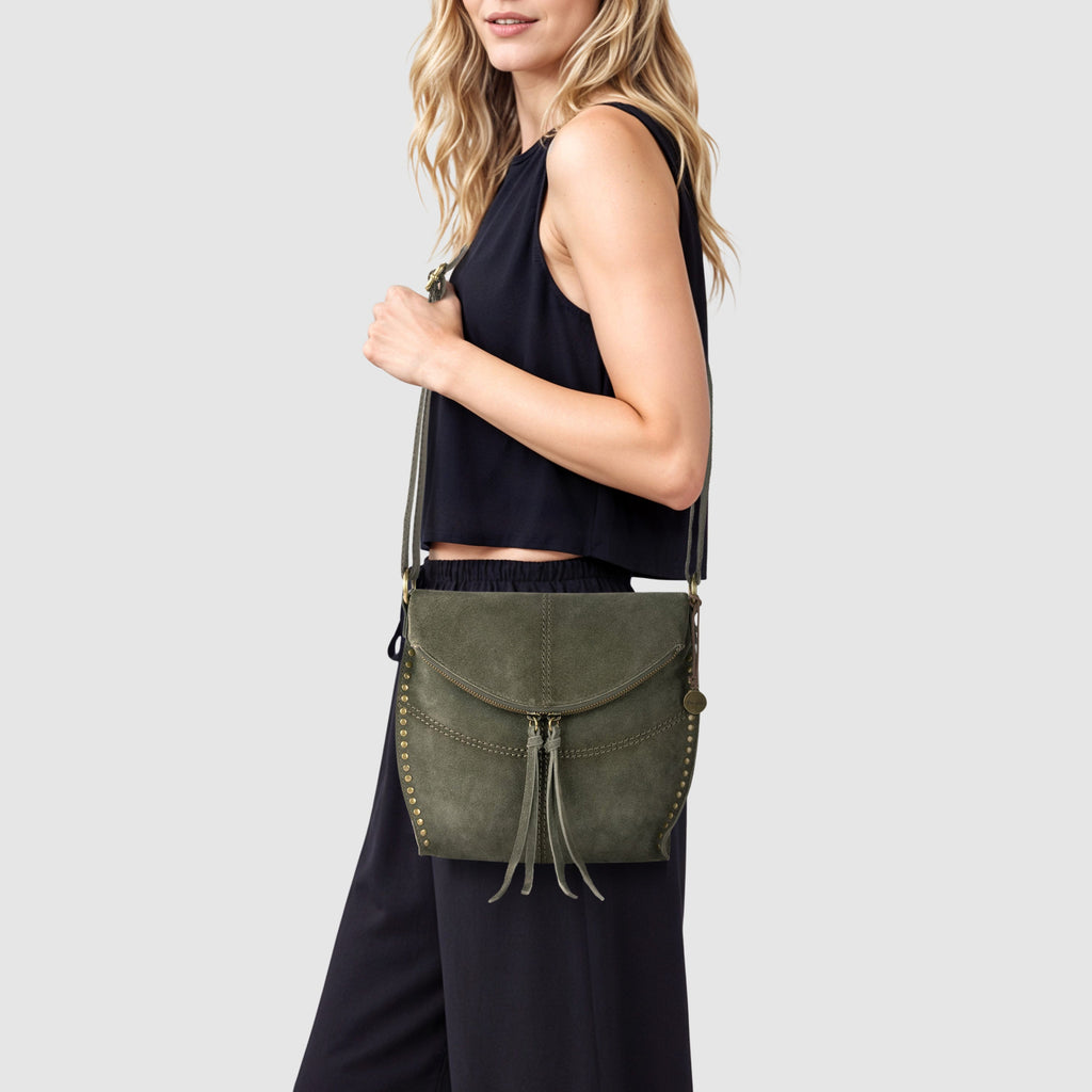 The Sak Silverlake Flap Crossbody - Leather - Moss Suede