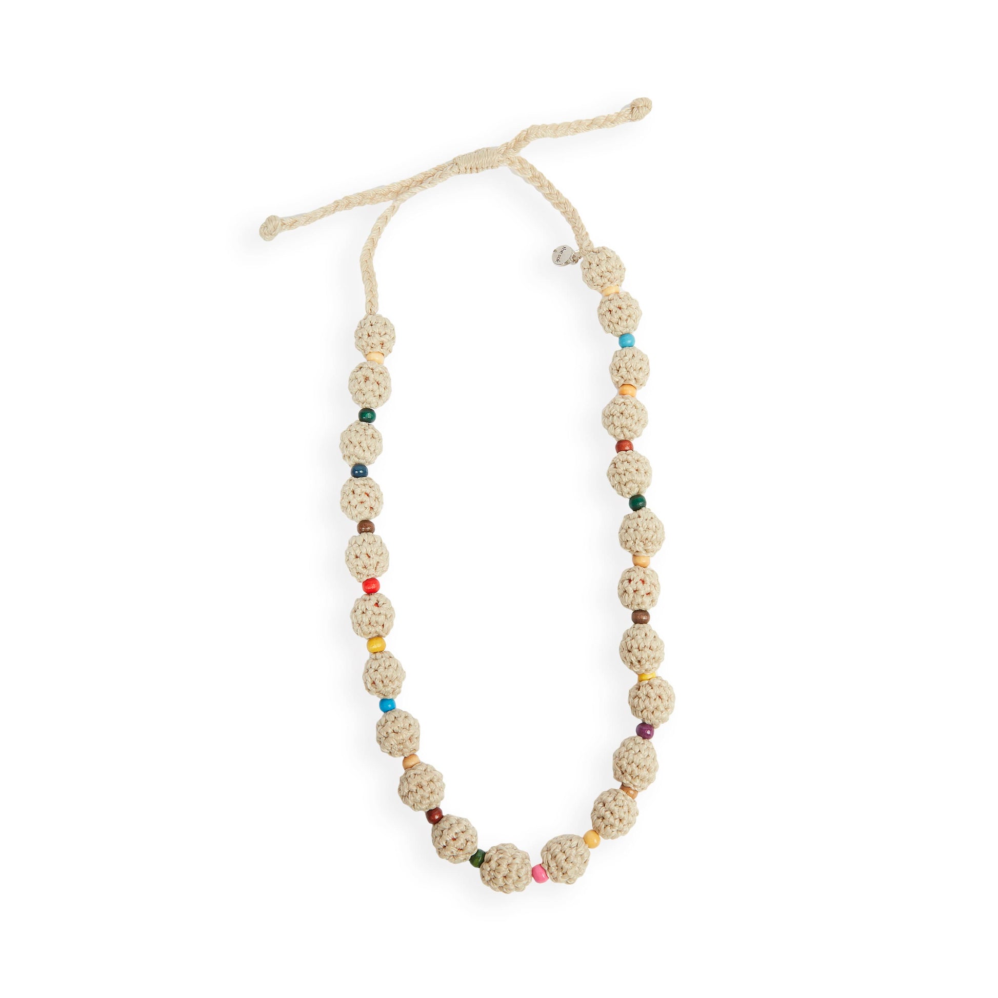The Sak Drea Crochet Bead Necklace - |Ecru Multi Beads|