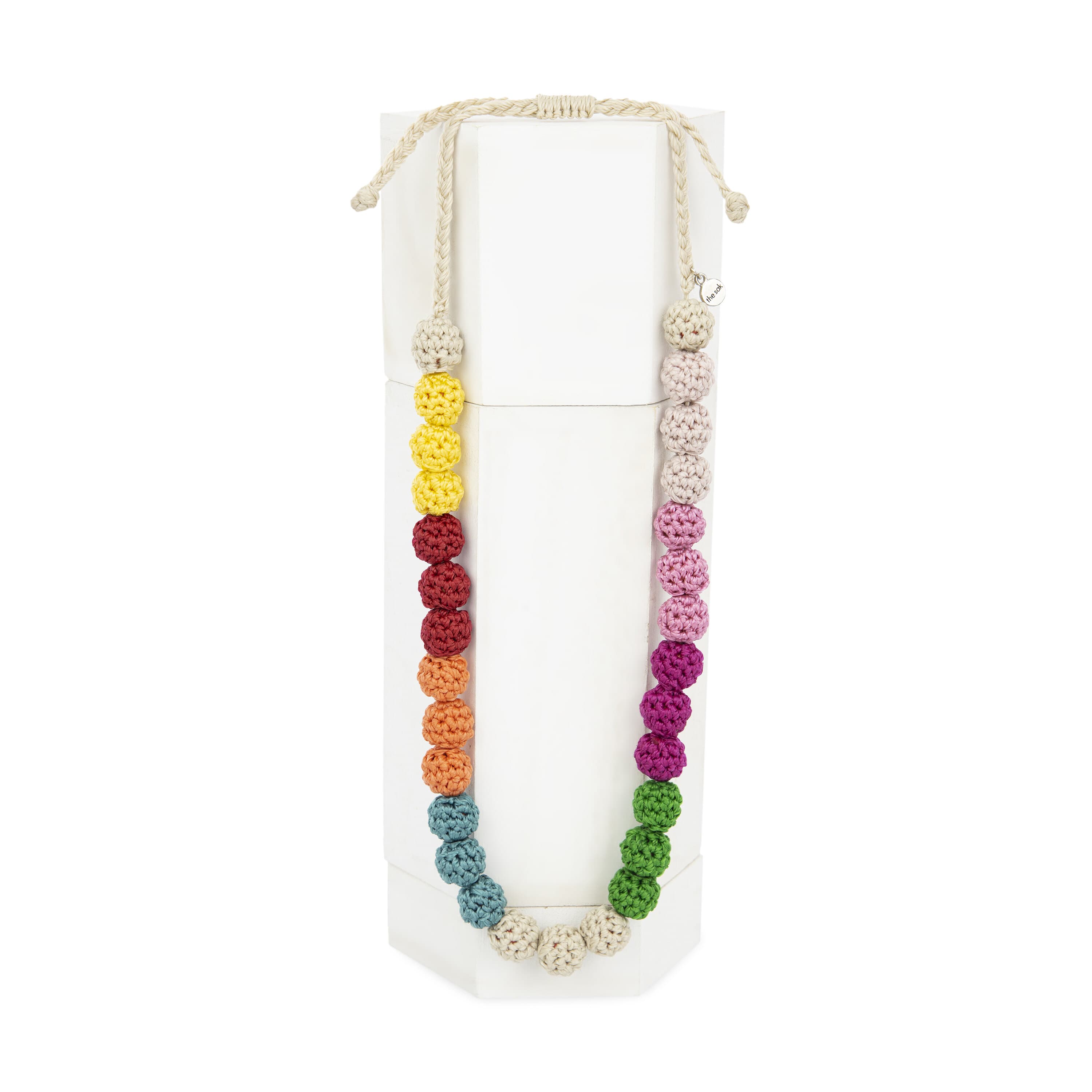 The Sak Drea Crochet Bead Necklace - Hand Crochet - Beach Stripe